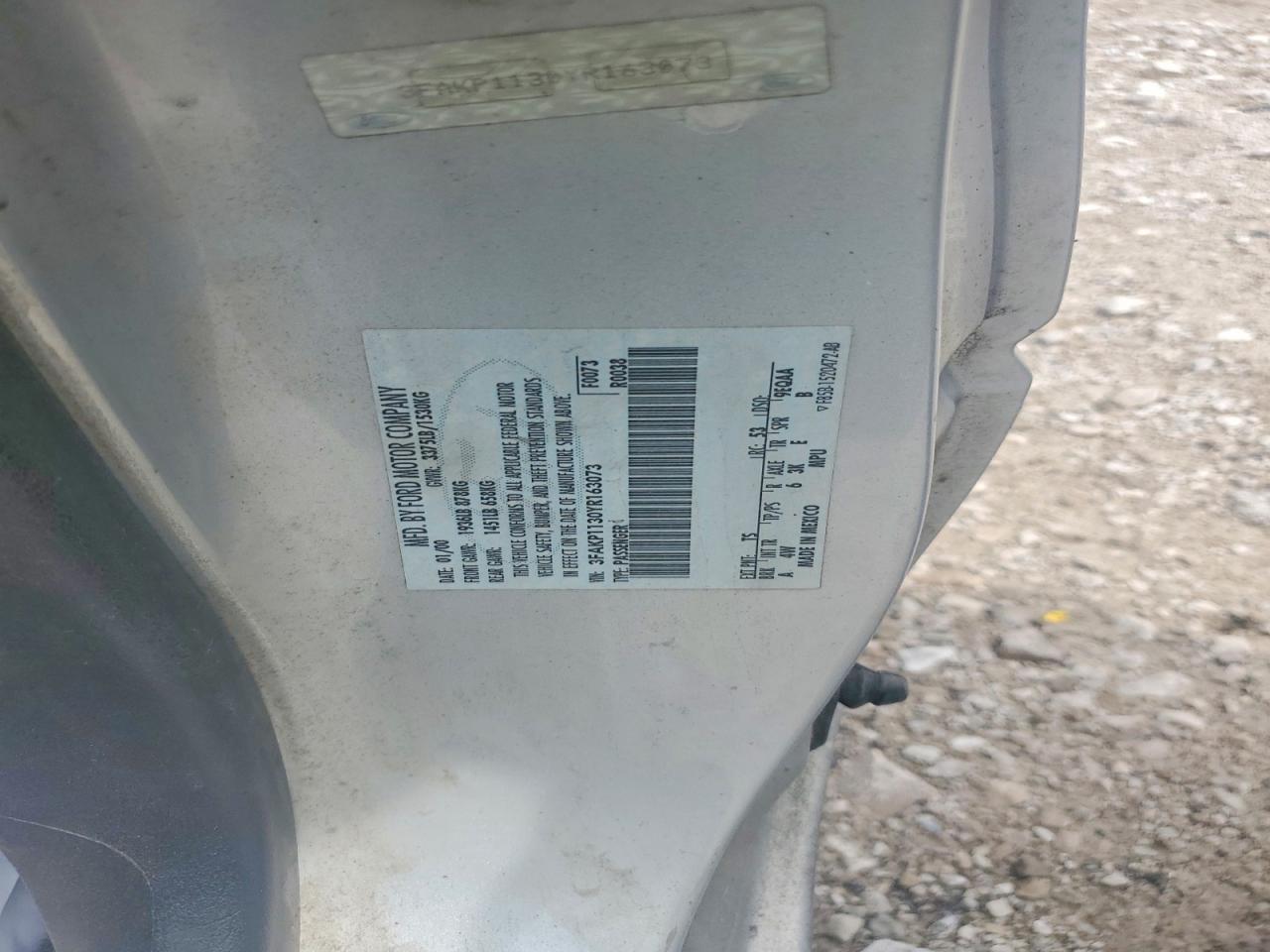 2000 Ford Escort Zx2 Gray vin: 3FAKP1130YR163073