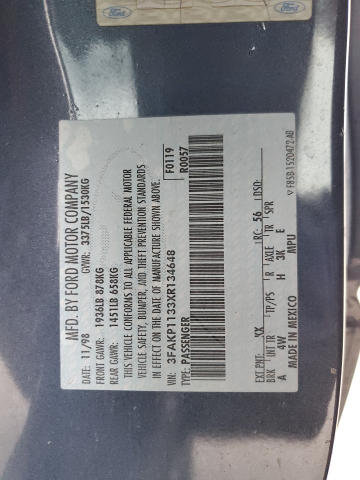 Price & History 1999 Ford Escort Zx2 2.0l 4 vin: 3FAKP1133XR134648