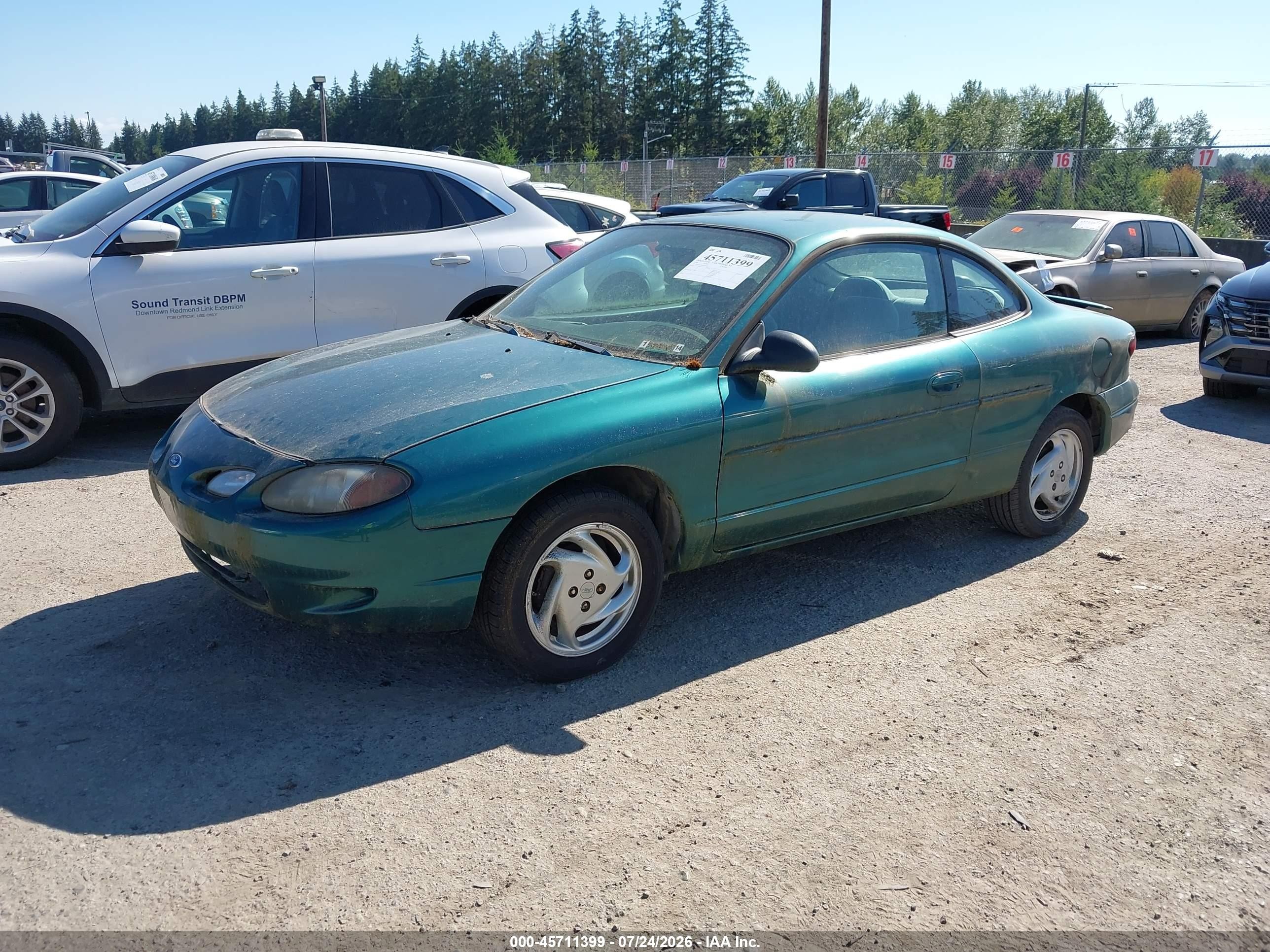 1998 Ford Escort Zx2 Hot/zx2 Cool Зеленый vin: 3FAKP1134WR267353