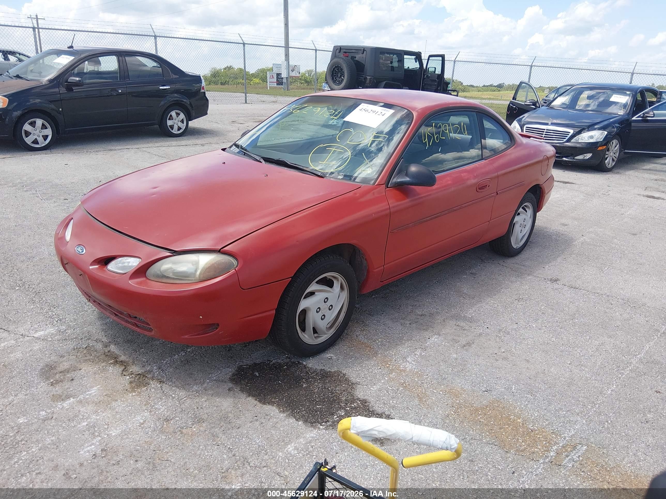 2000 Ford Escort Zx2 Red vin: 3FAKP1135YR202353