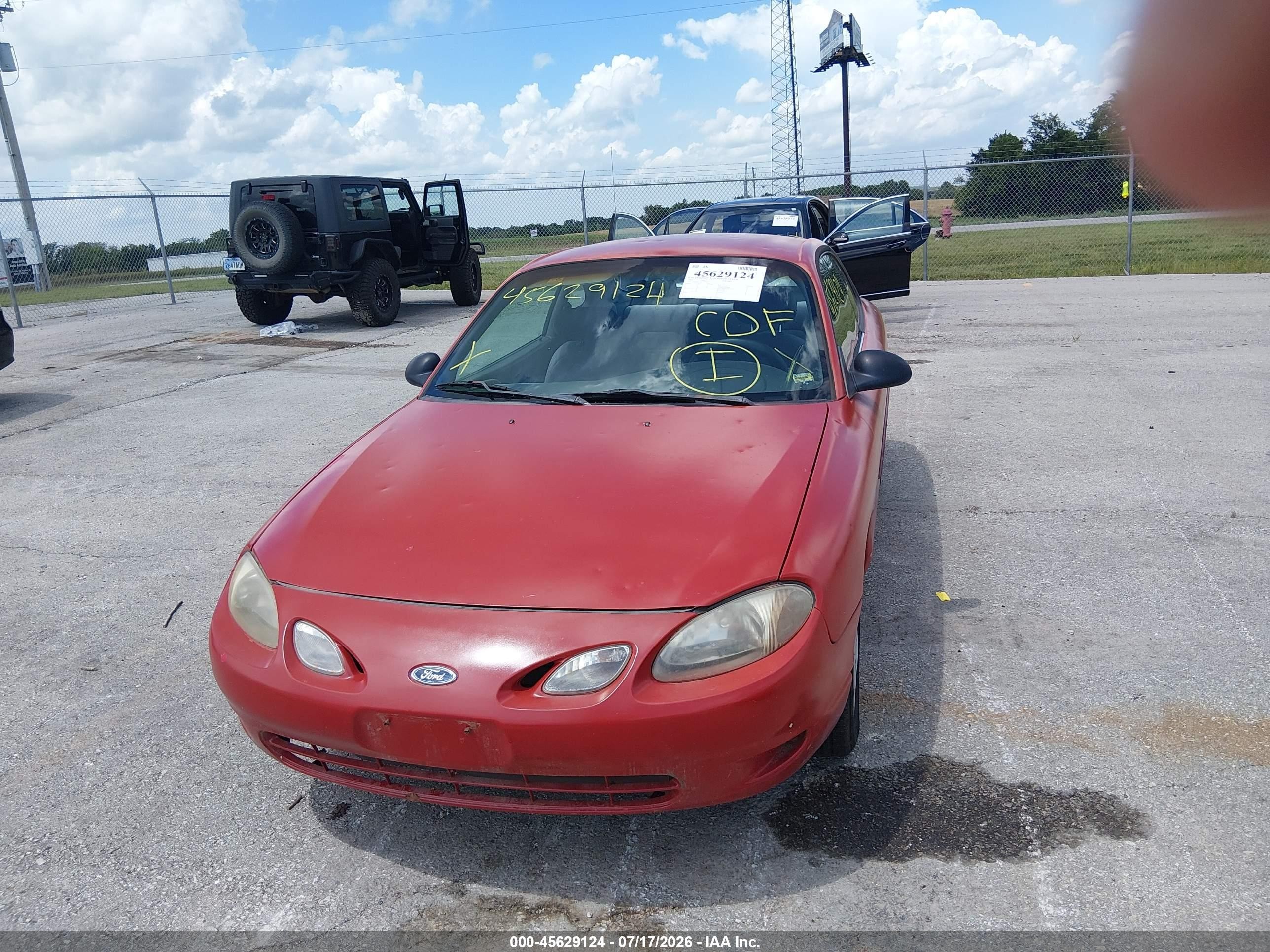 2000 Ford Escort Zx2 Red vin: 3FAKP1135YR202353