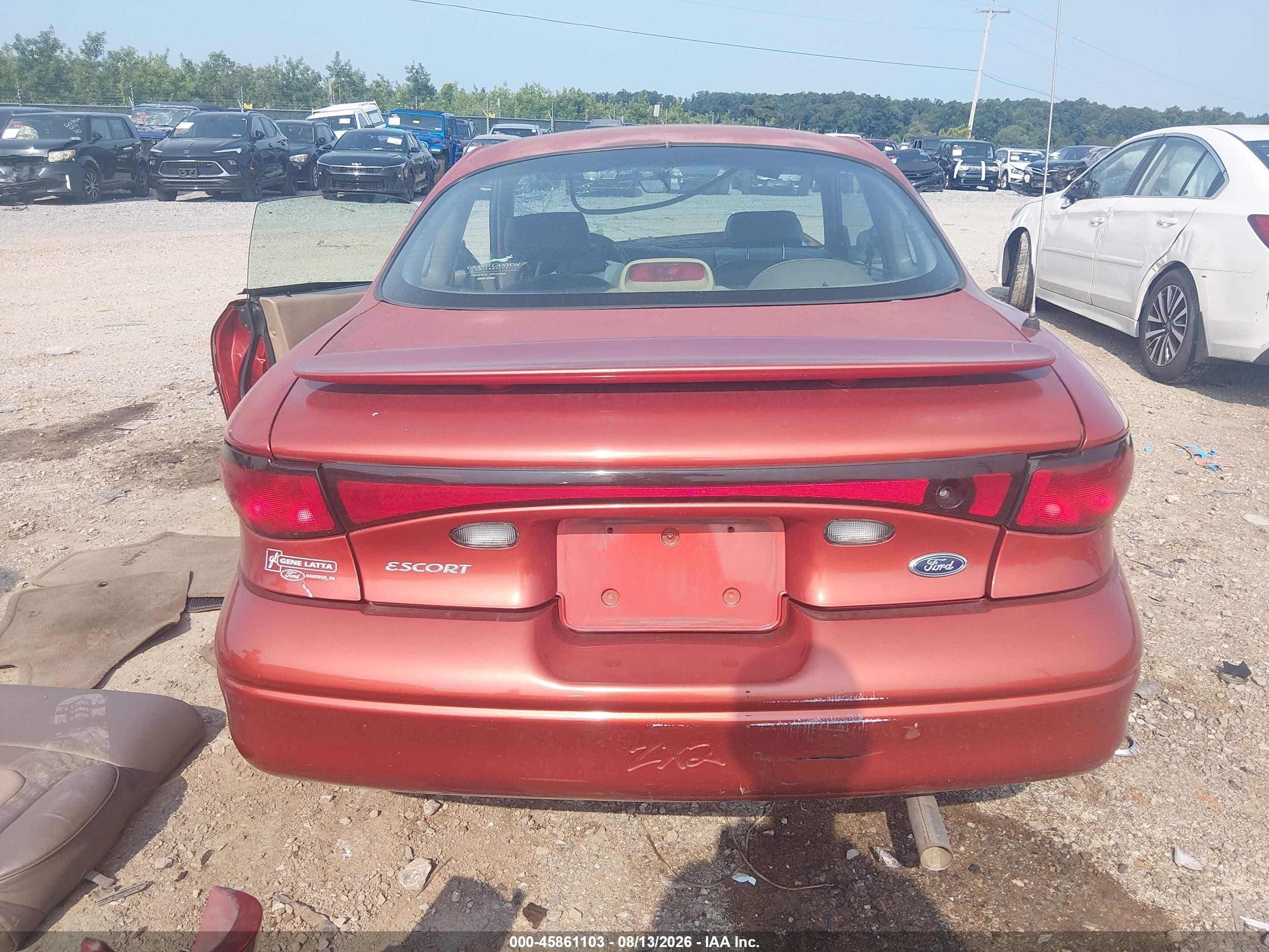 2000 Ford Escort Zx2 Red vin: 3FAKP113XYR199711