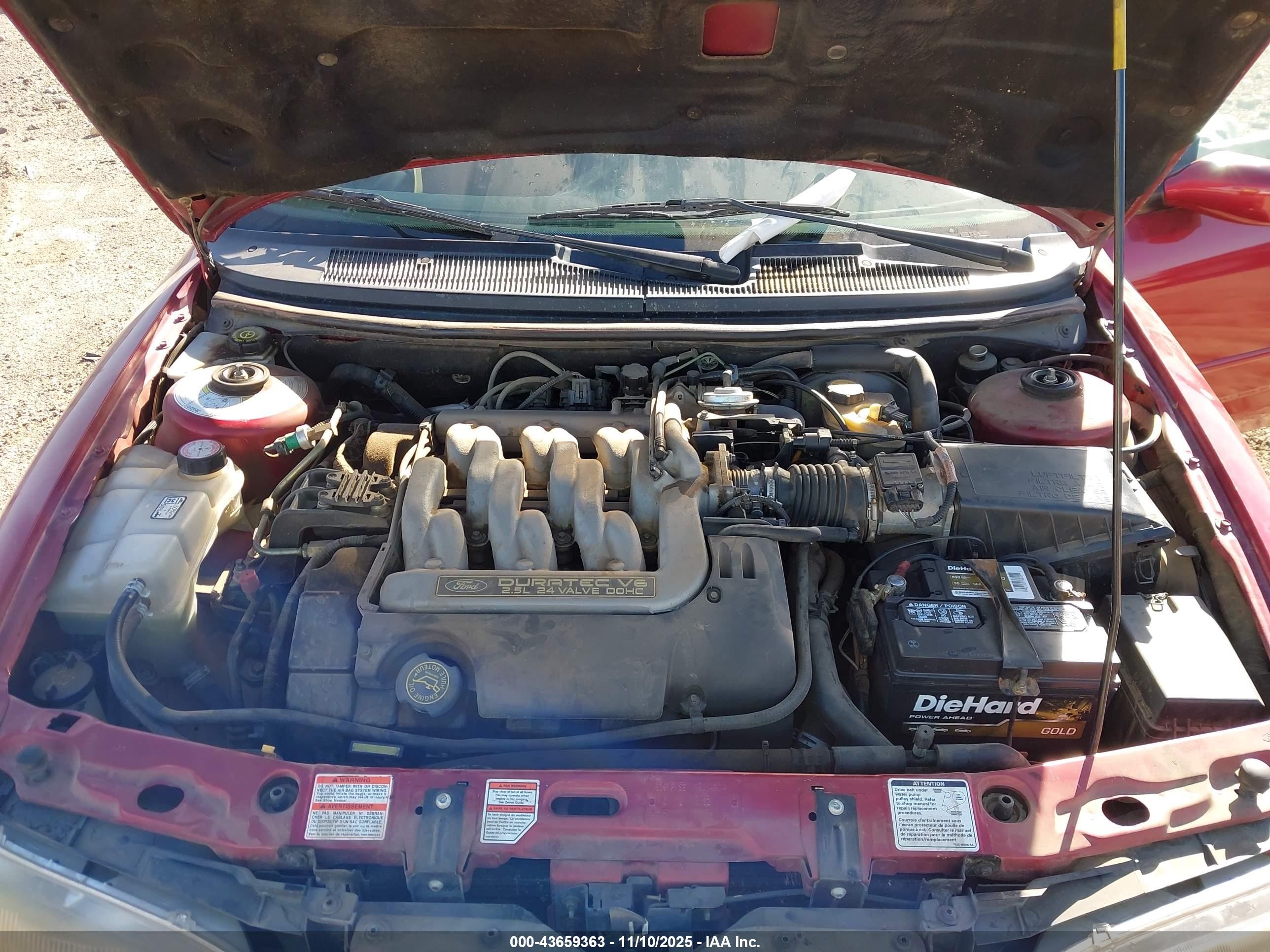 1996 Ford Contour Se Red vin: 3FALP67L0TM114874