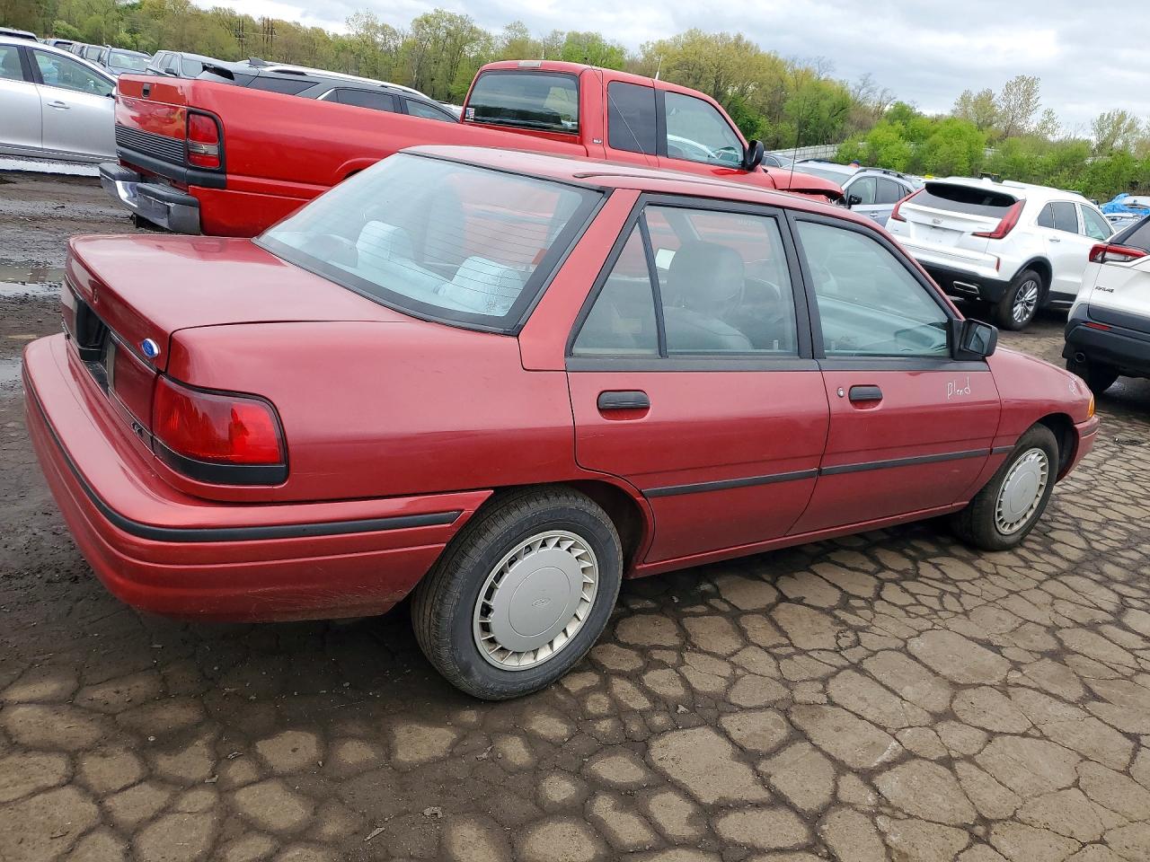 1993 Ford Escort Lx Burgundy vin: 3FAPP13J0PR158410