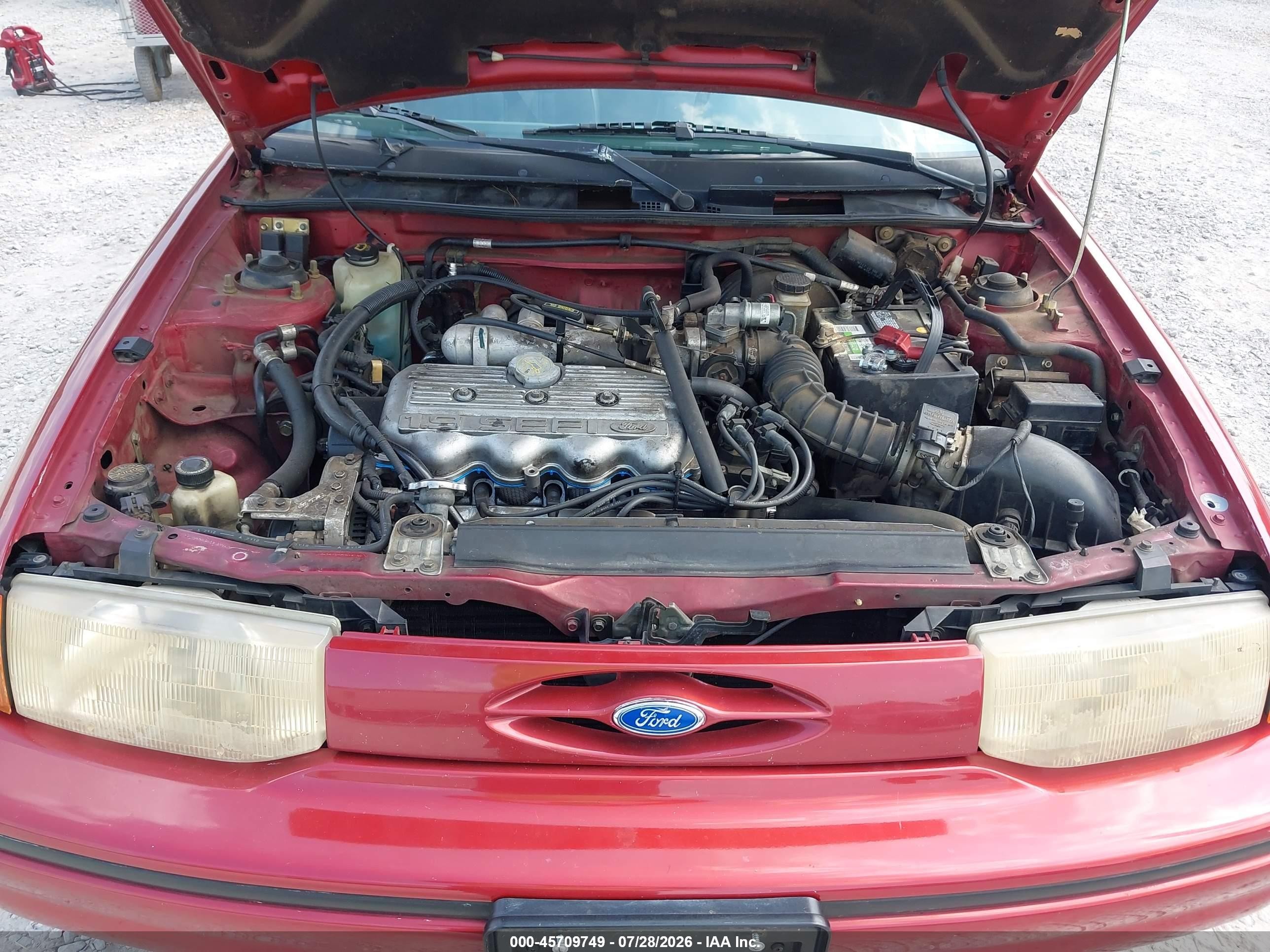 1993 Ford Escort Lx Red vin: 3FAPP13JXPR157040