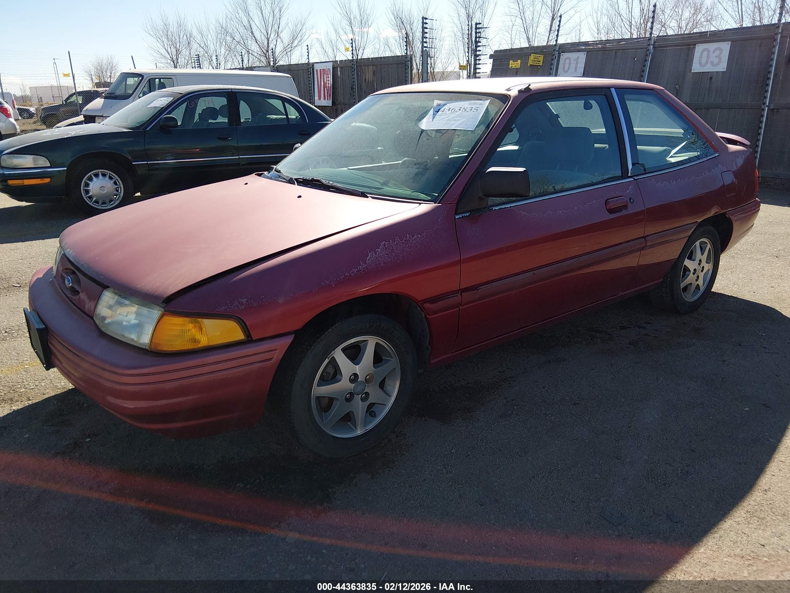 1996 Ford Escort Lx Red vin: 3FASP11J7TR131275