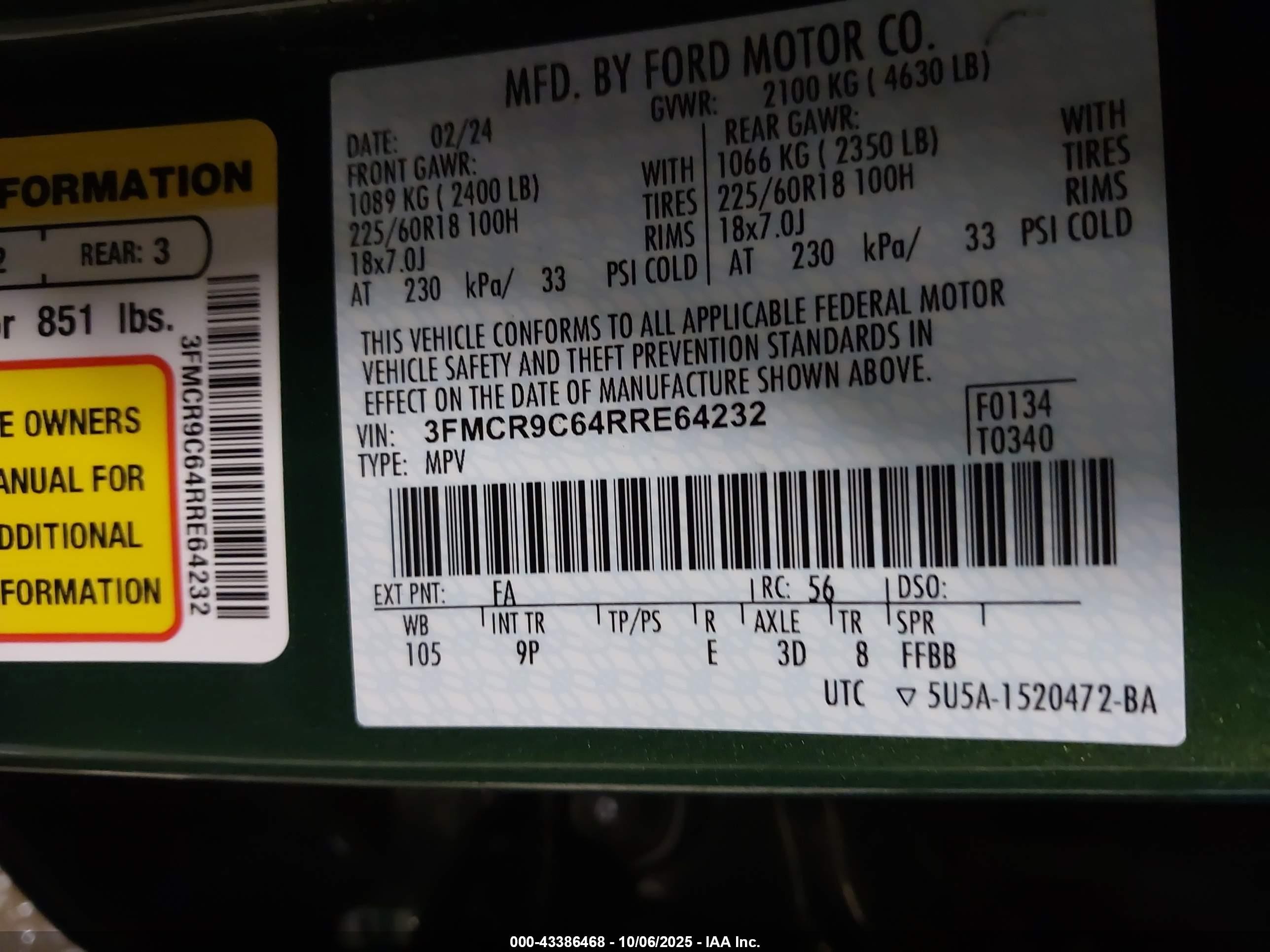 2024 Ford Bronco Sport Outer Banks Gray vin: 3FMCR9C64RRE64232