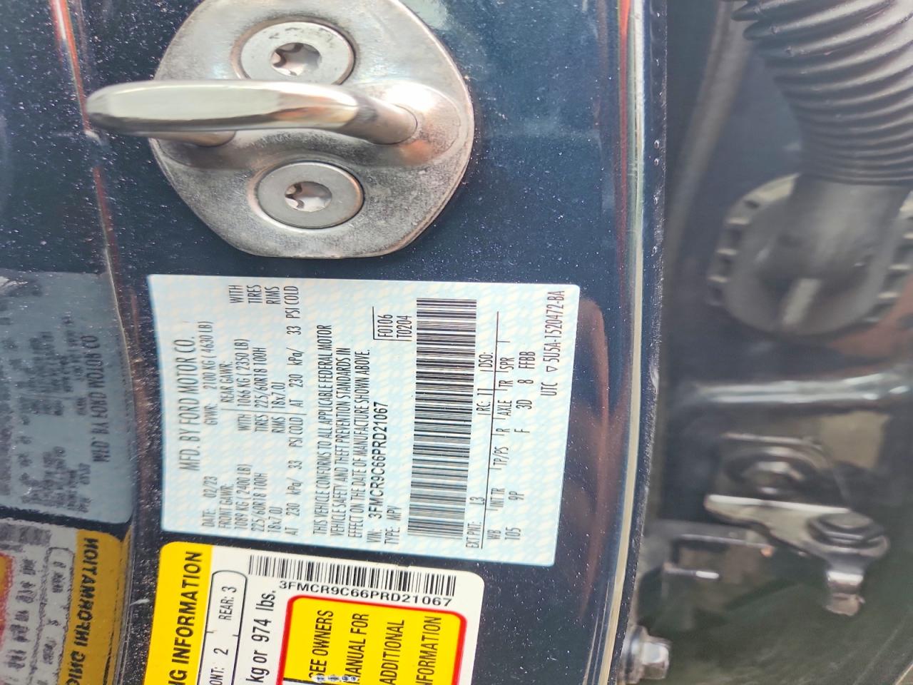 2023 Ford Bronco Sport Outer Banks Blue vin: 3FMCR9C66PRD21067