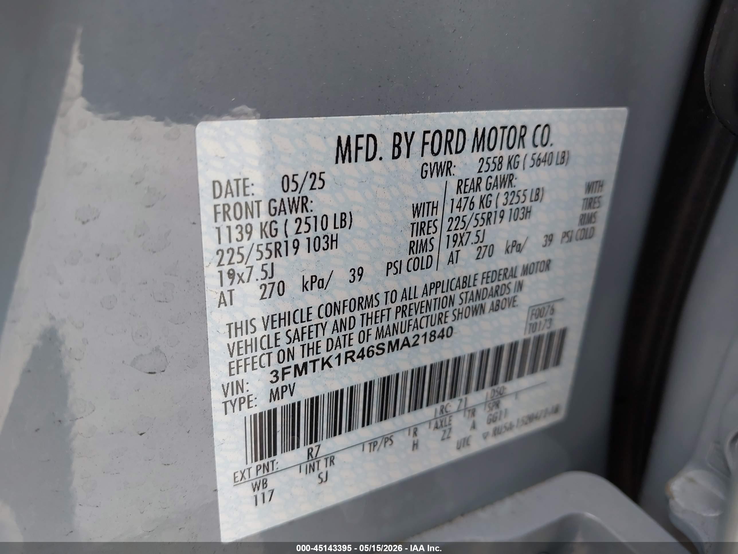 2025 Ford Mustang Mach-e Select Gray vin: 3FMTK1R46SMA21840