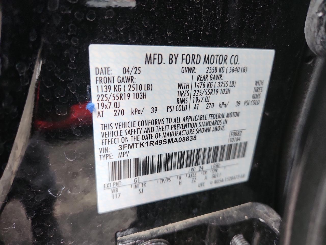 2025 Ford Mustang Mach-e Select Black vin: 3FMTK1R49SMA08838