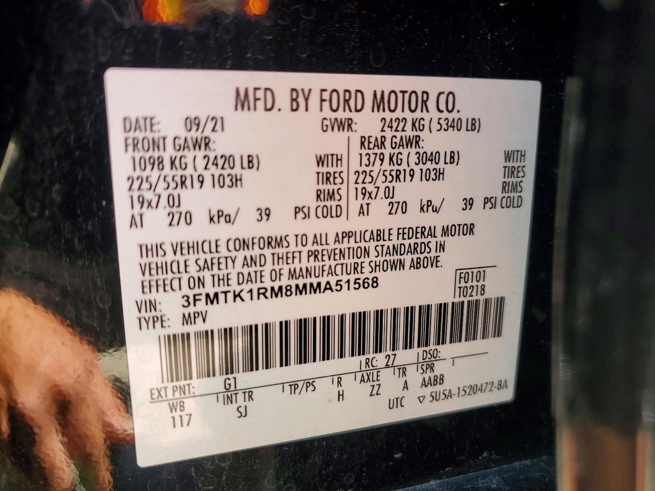 2021 Ford Mustang Mach-e Select Black vin: 3FMTK1RM8MMA51568