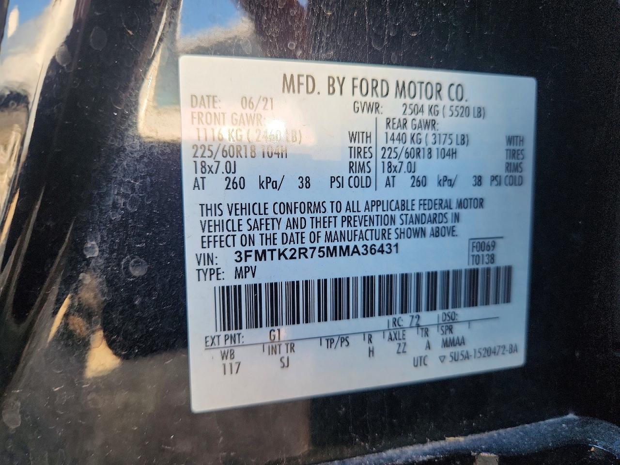 2021 Ford Mustang Mach-e California Route 1 Black vin: 3FMTK2R75MMA36431