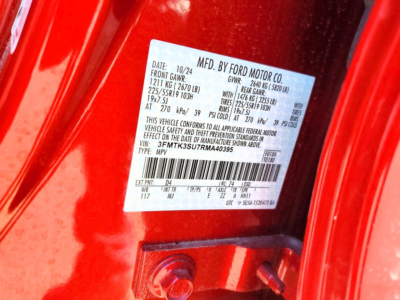 2024 Ford Mustang Mach-e Premium Burgundy vin: 3FMTK3SU7RMA40395