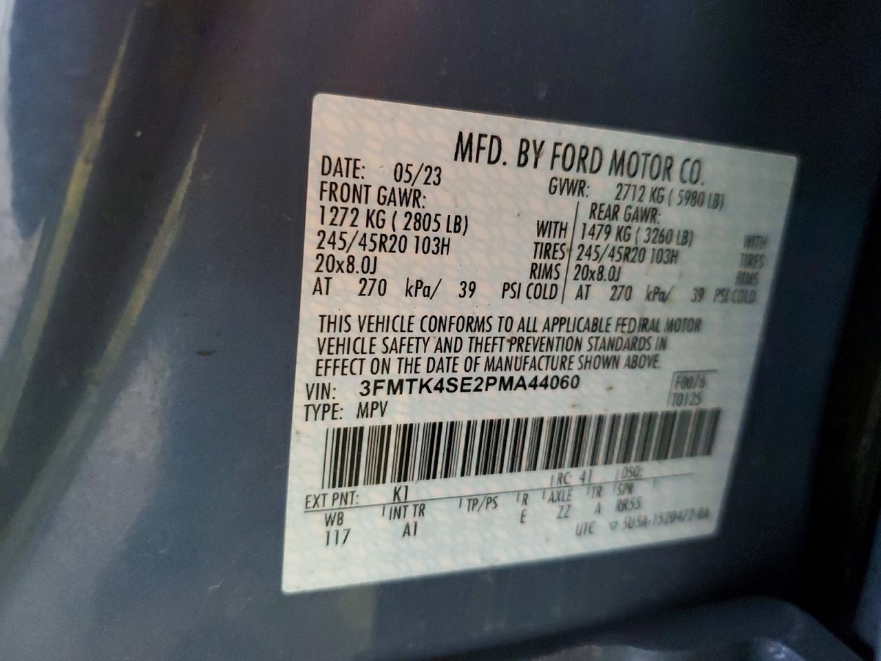 2023 Ford Mustang Mach-e Gt Blue vin: 3FMTK4SE2PMA44060