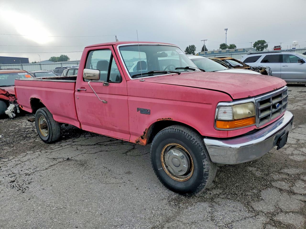 1997 Ford F250 Red vin: 3FTHF25HXVMA38299