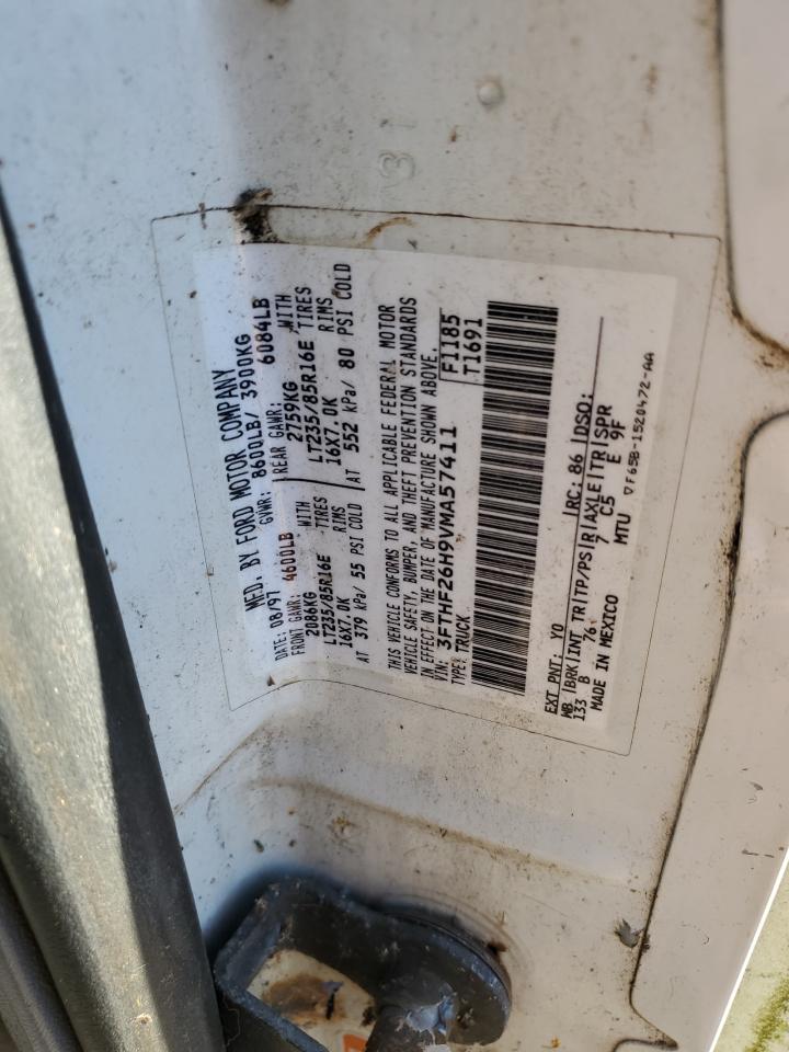 1997 Ford F250 White vin: 3FTHF26H9VMA57411