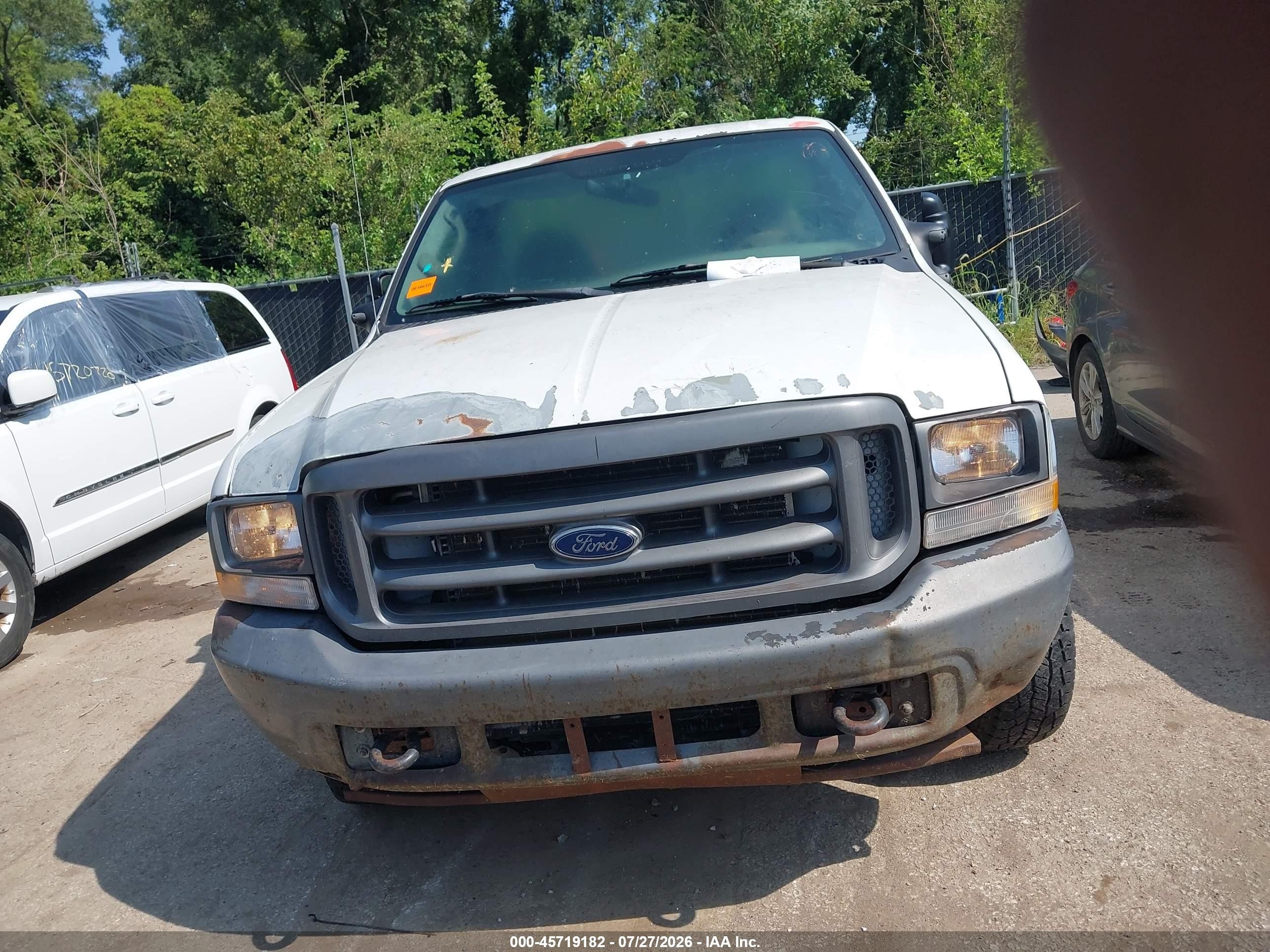 2004 Ford F-250 Xl/xlt White vin: 3FTNF20L84MA06724