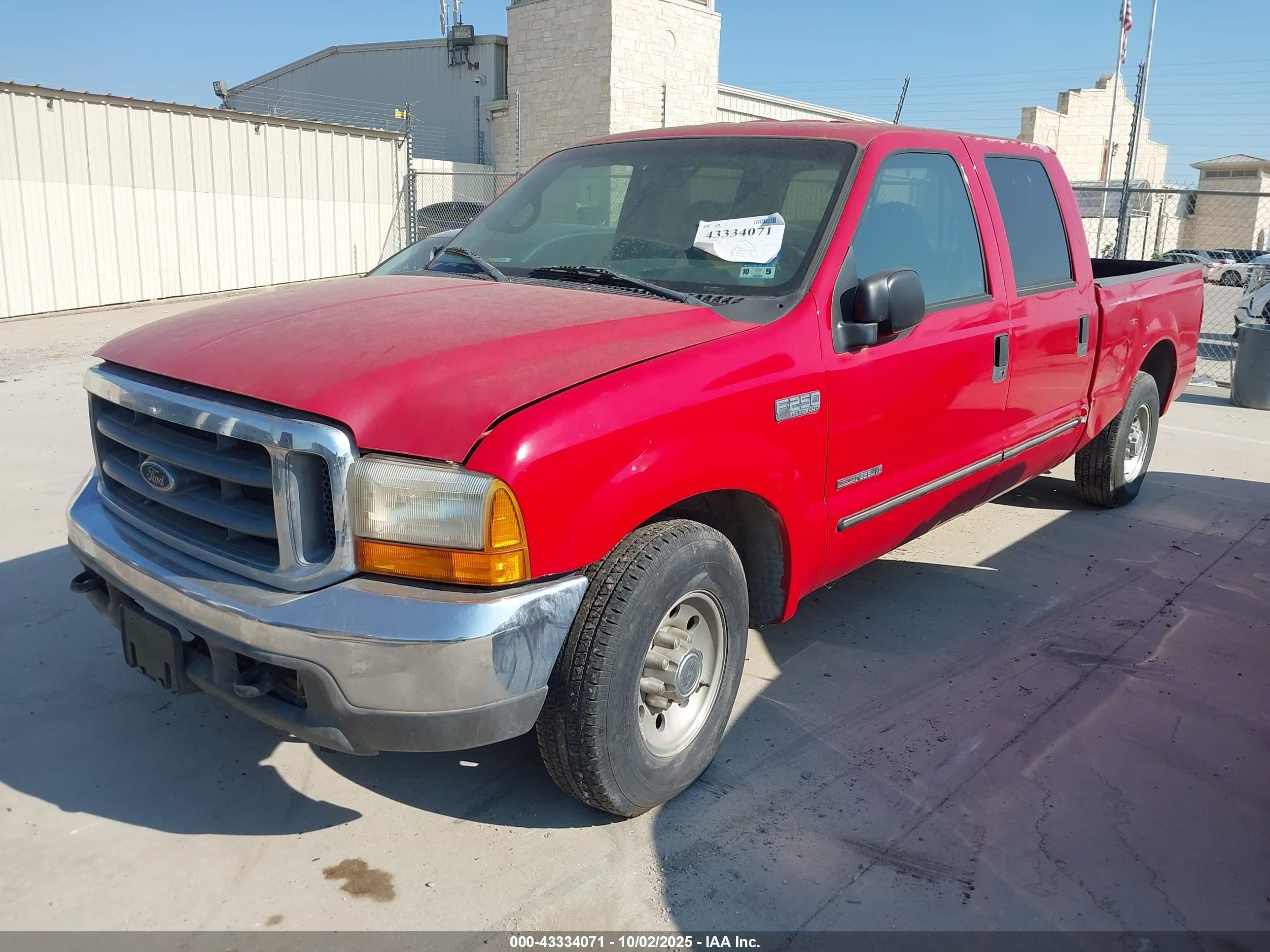 2000 Ford F-250 Lariat/xl/xlt Red vin: 3FTNW20F0YMA62253