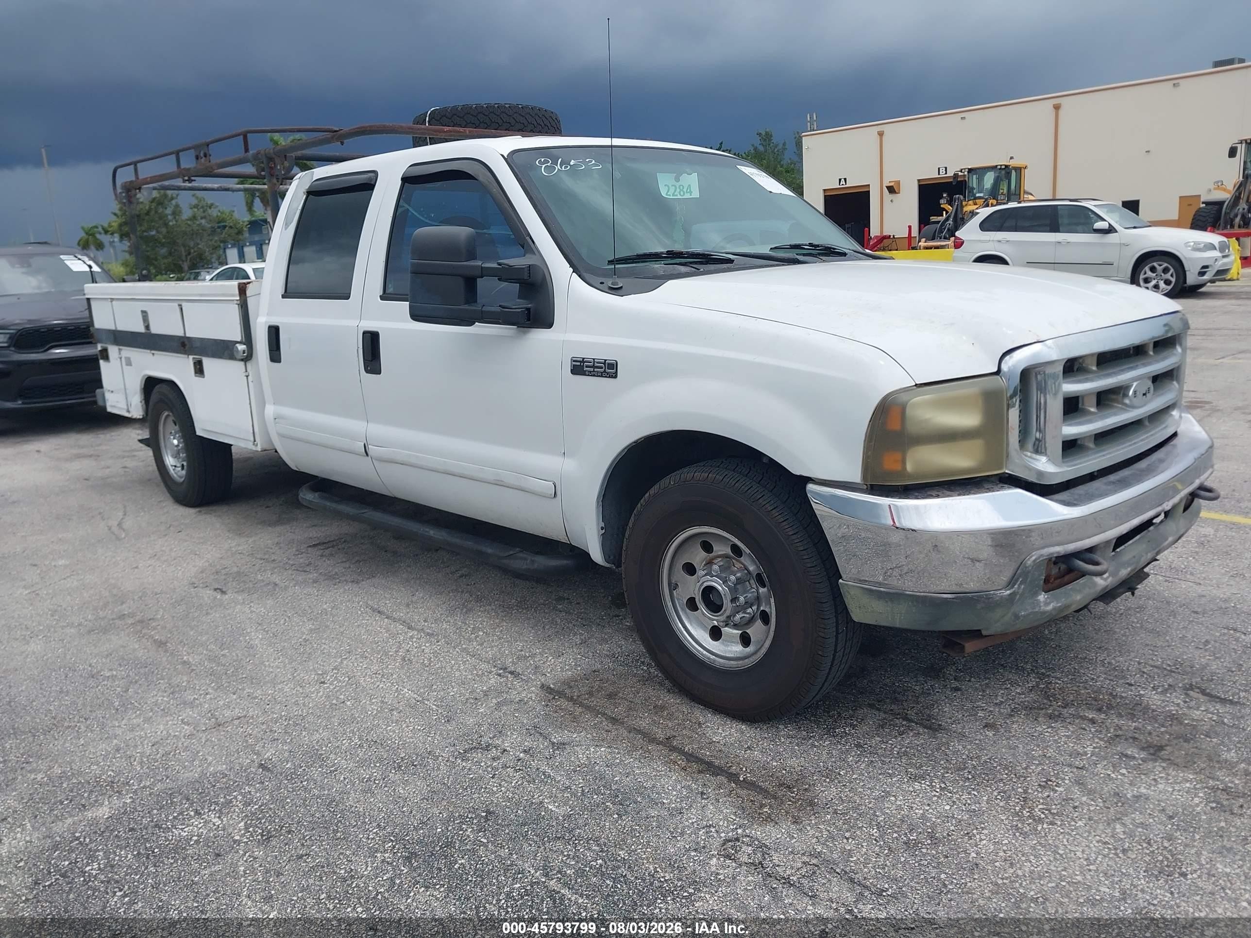 2001 Ford F-250 Lariat/xl/xlt White vin: 3FTNW20F91MA38653