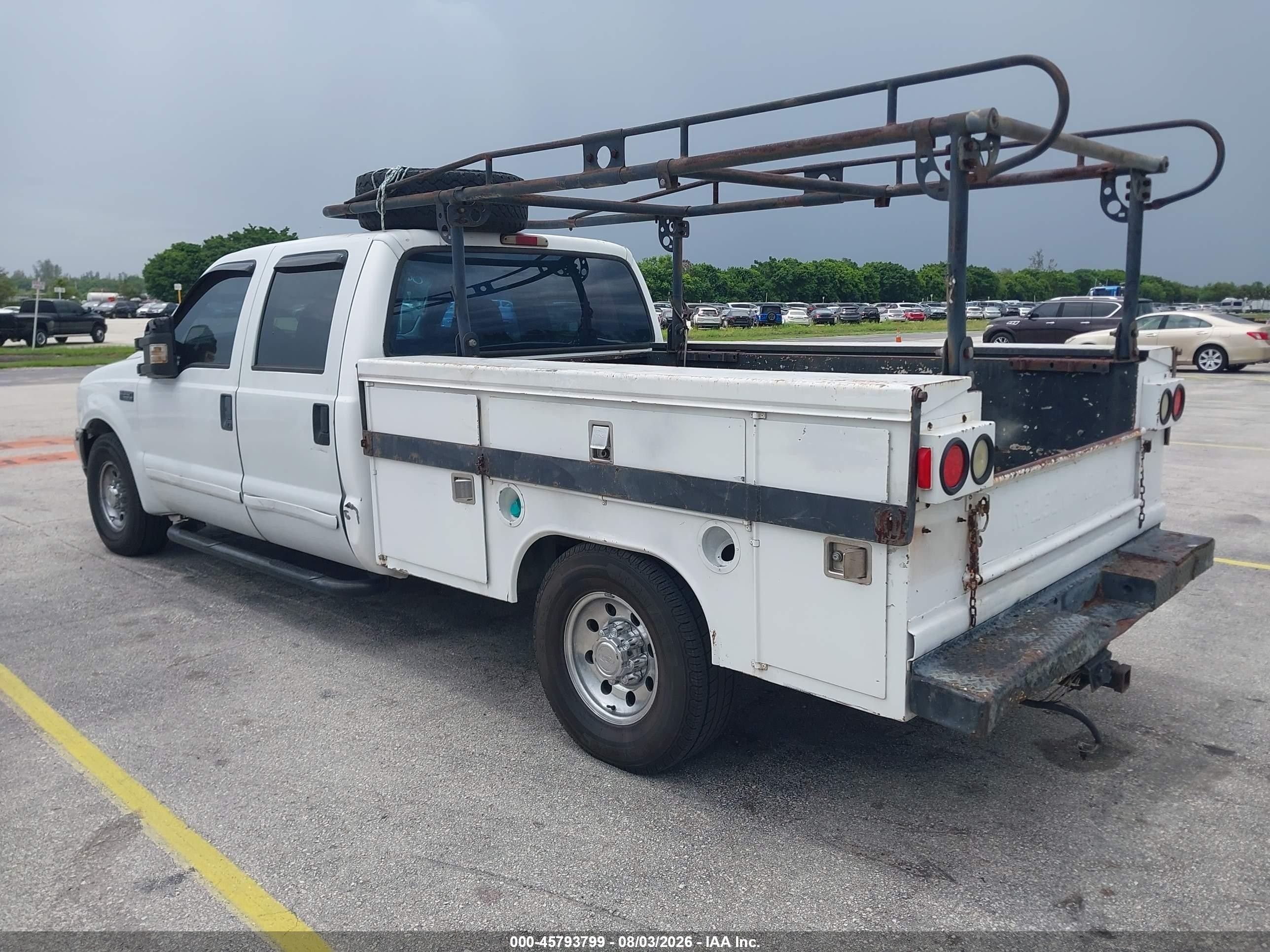 2001 Ford F-250 Lariat/xl/xlt White vin: 3FTNW20F91MA38653
