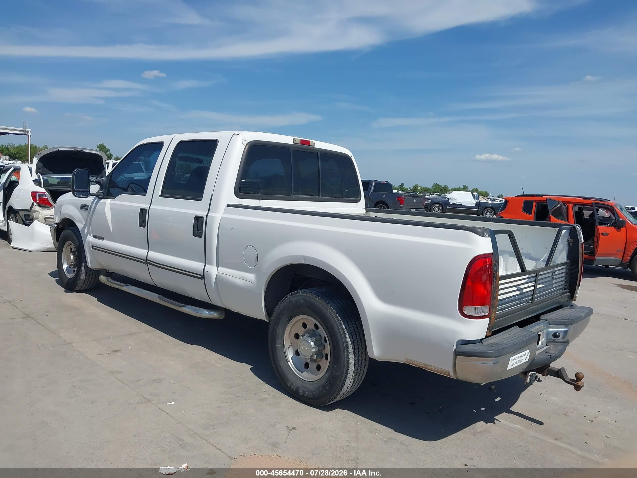 2000 Ford F-250 Lariat/xl/xlt White vin: 3FTNW20FXYMA35402