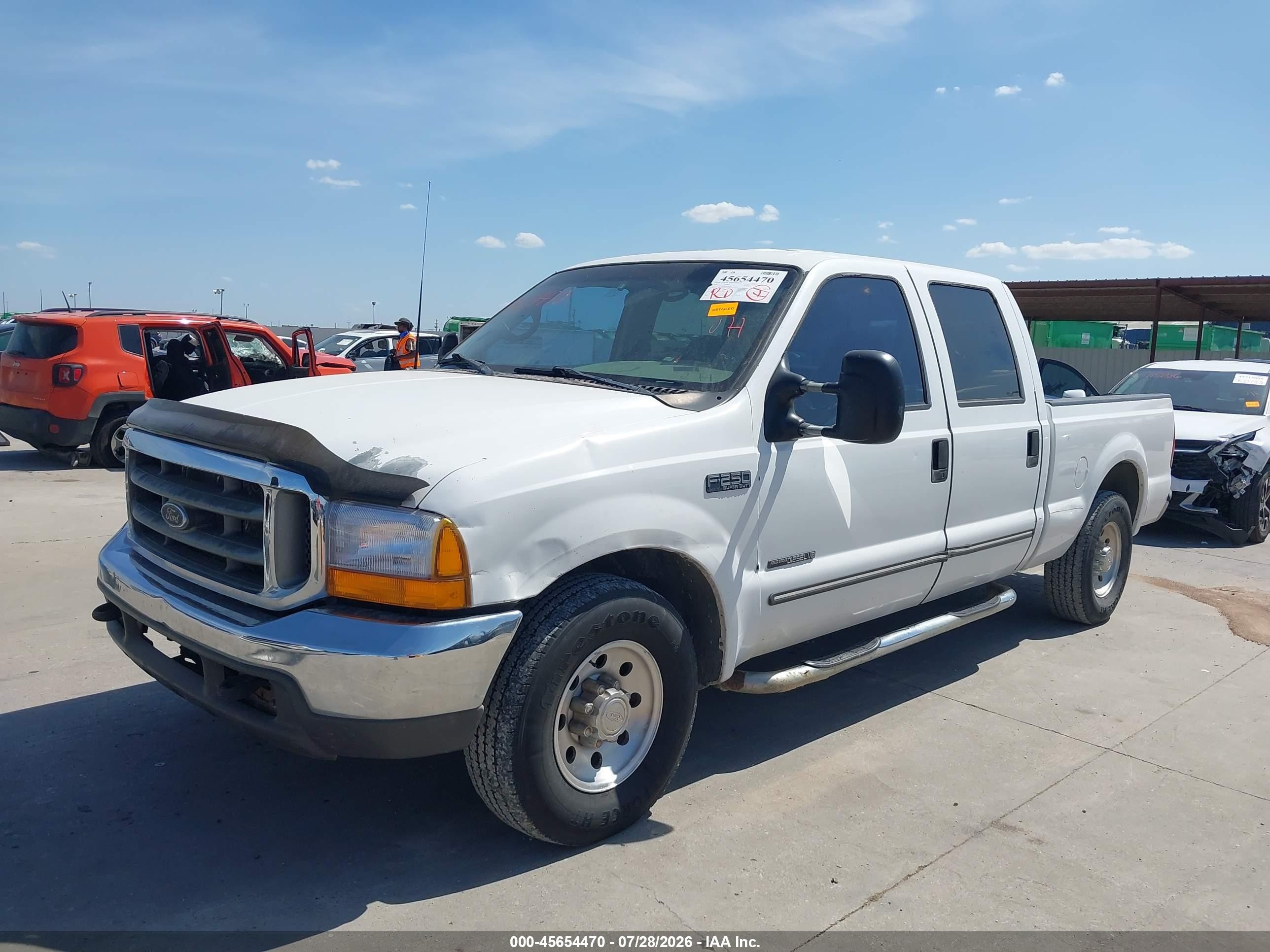 2000 Ford F-250 Lariat/xl/xlt White vin: 3FTNW20FXYMA35402