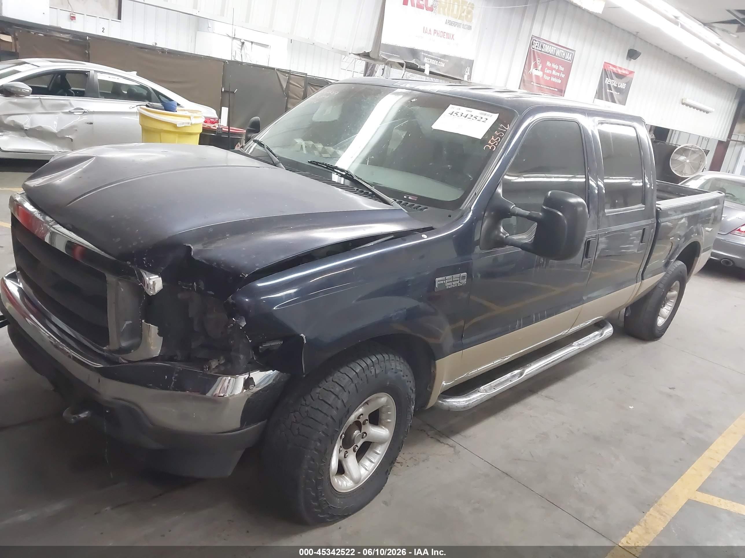 2000 Ford F-250 Lariat/xl/xlt Blue vin: 3FTNW20L4YMA56722