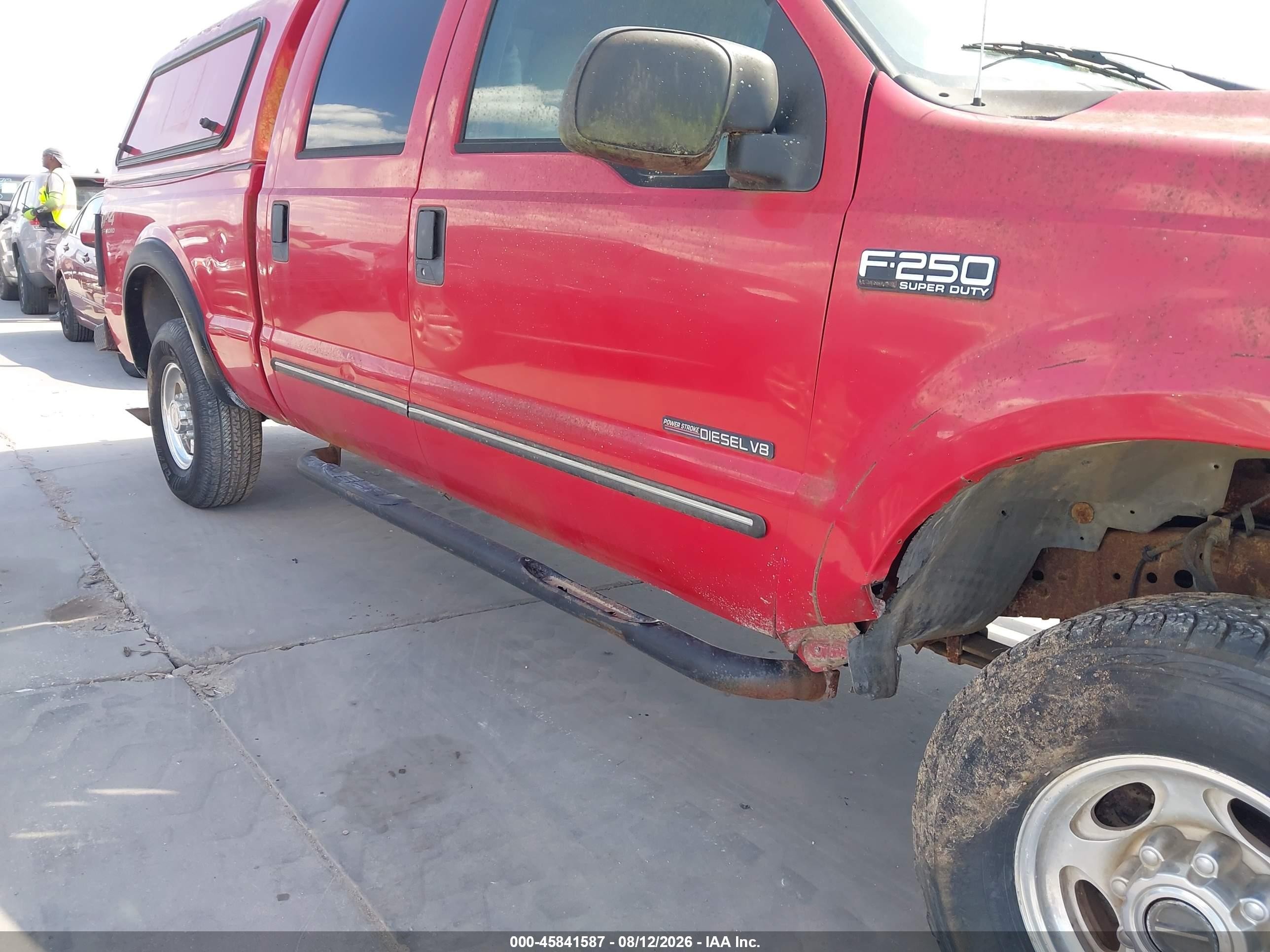 2000 Ford F-250 Lariat/xl/xlt Red vin: 3FTNW21F3YMA61693