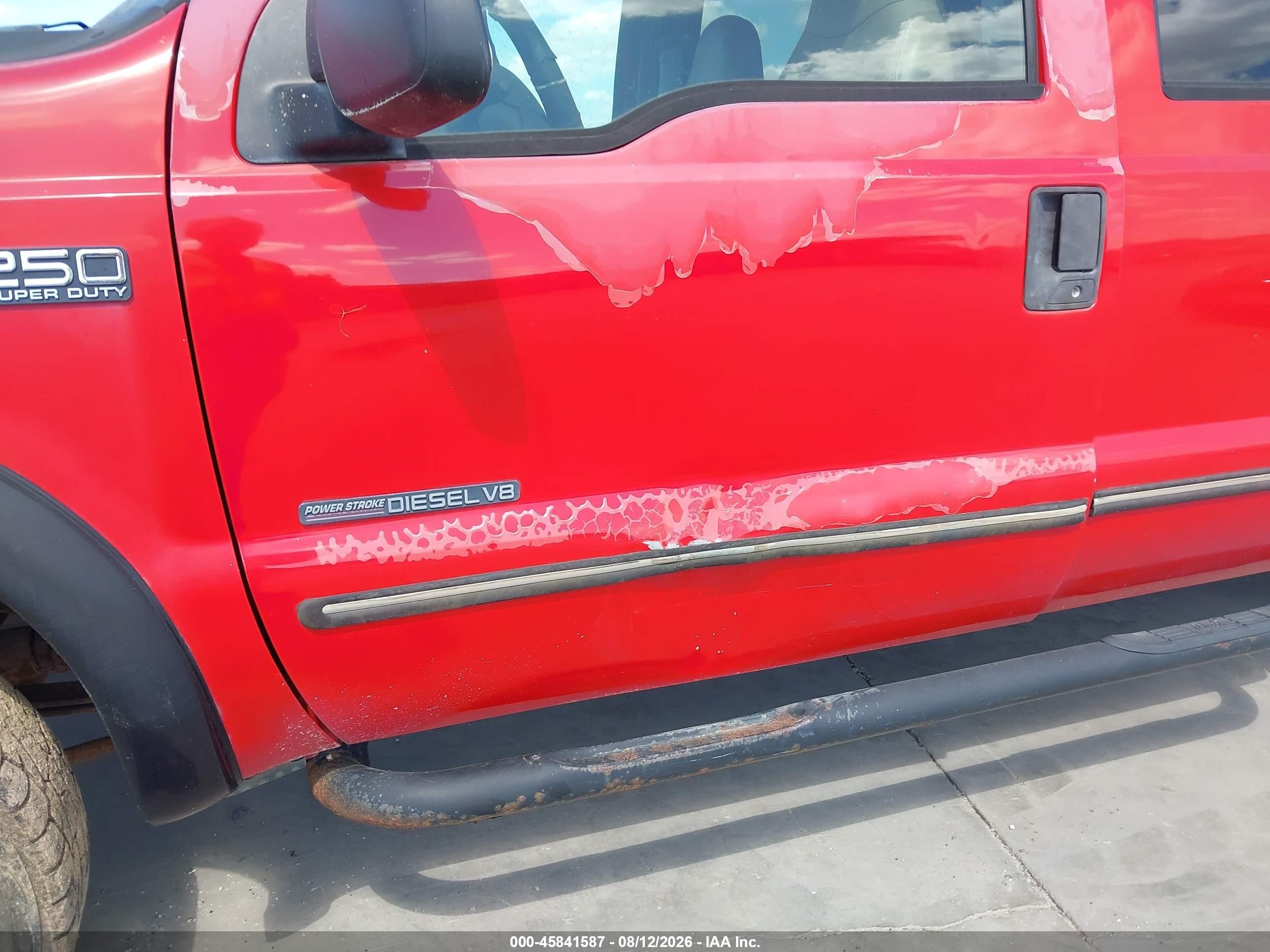 2000 Ford F-250 Lariat/xl/xlt Red vin: 3FTNW21F3YMA61693