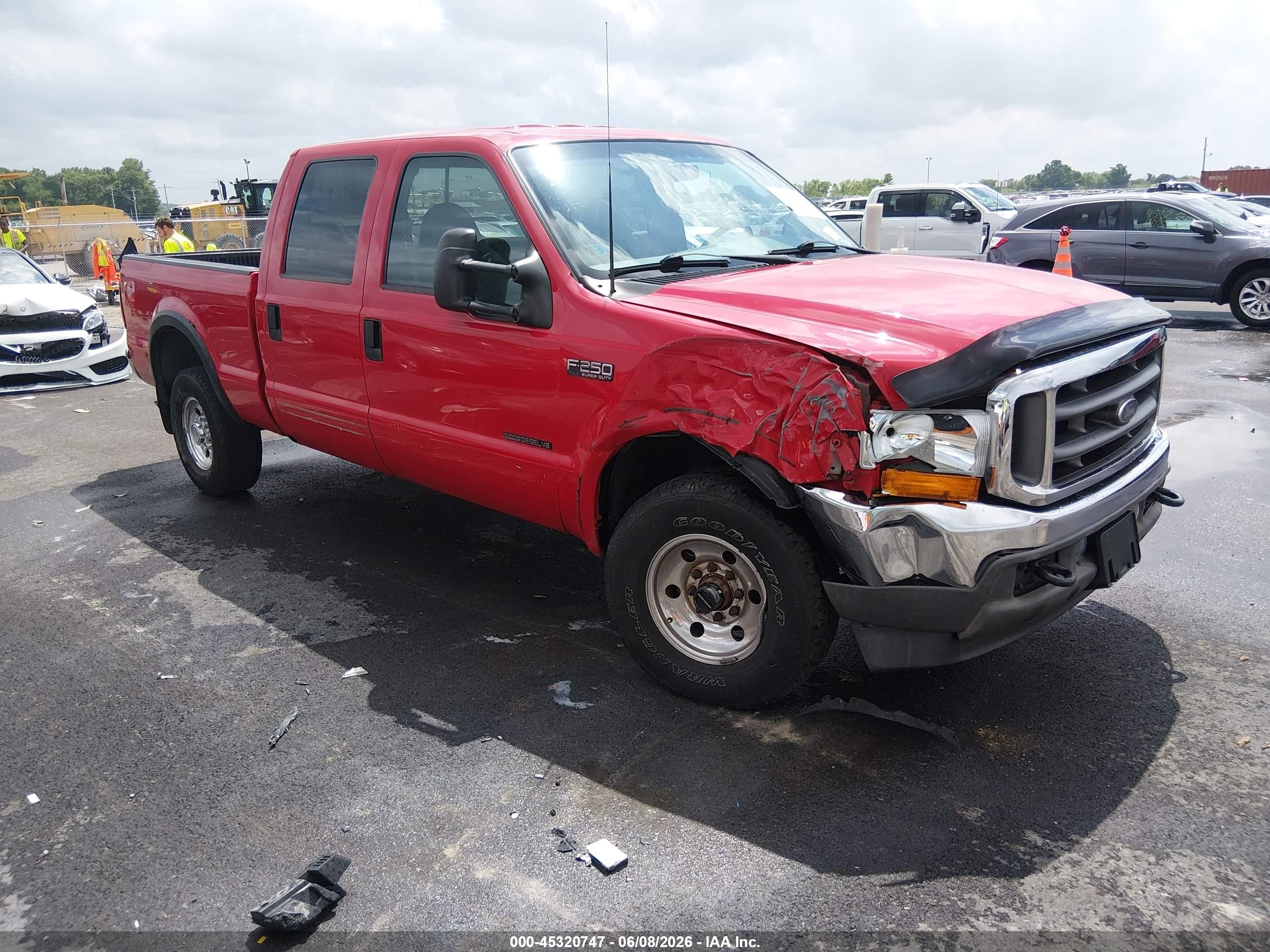 2001 Ford F-250   Red vin: 3FTNW21F51MA77156
