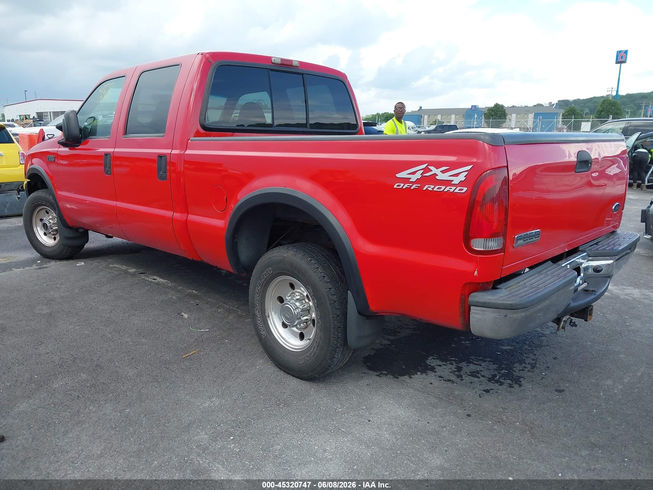 2001 Ford F-250   Red vin: 3FTNW21F51MA77156