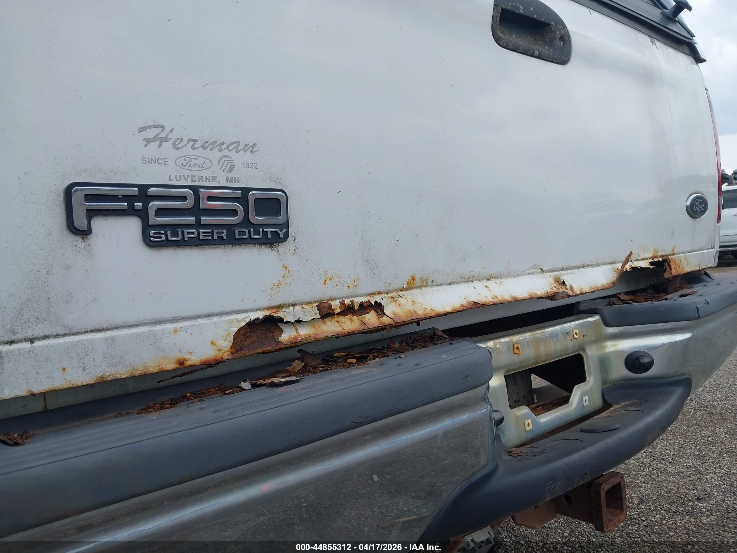 2001 Ford F-250 Lariat/xl/xlt White vin: 3FTNW21F71MA79281