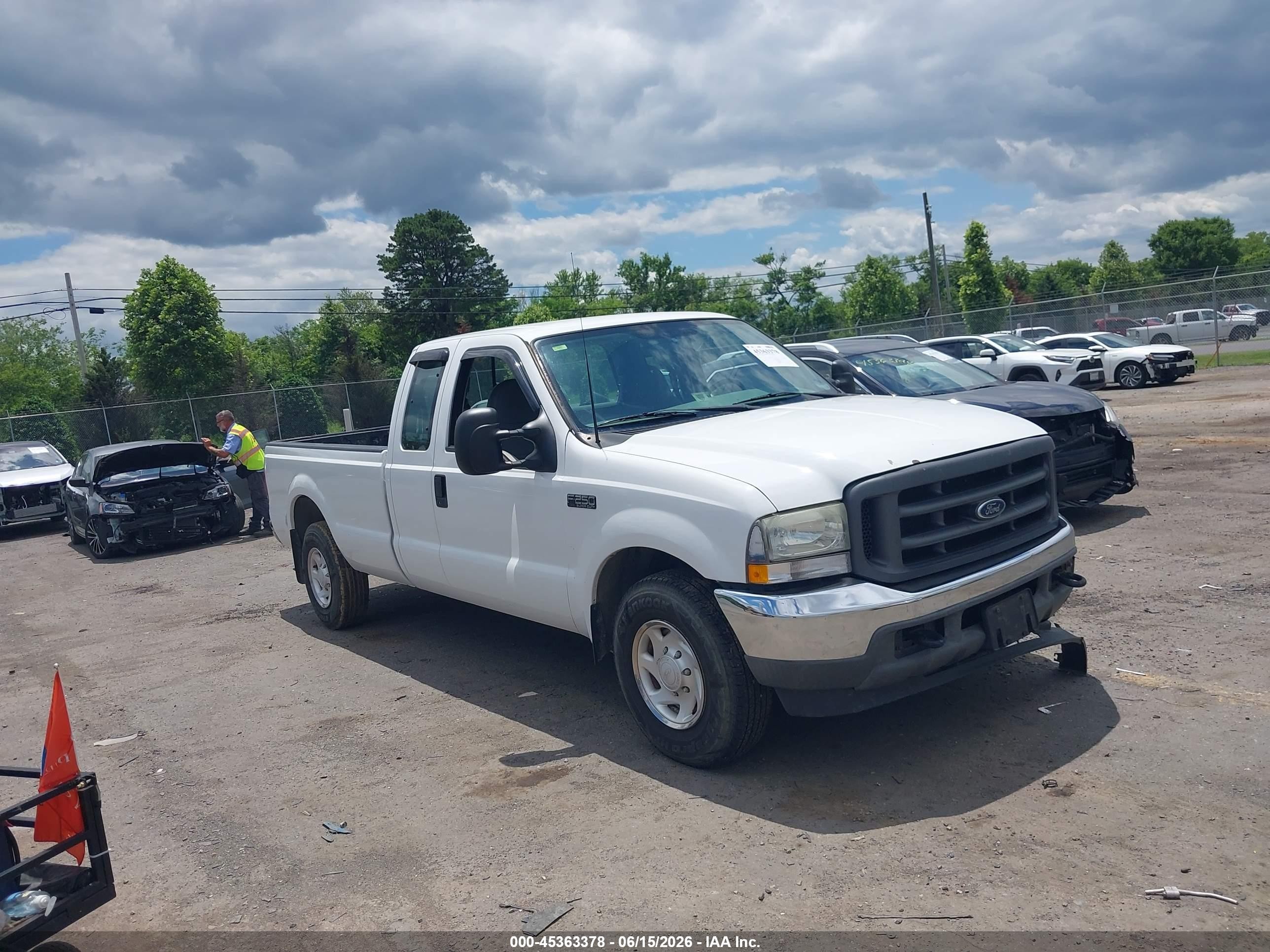 2003 Ford F250 Super Duty White vin: 3FTNX20L53MB35662