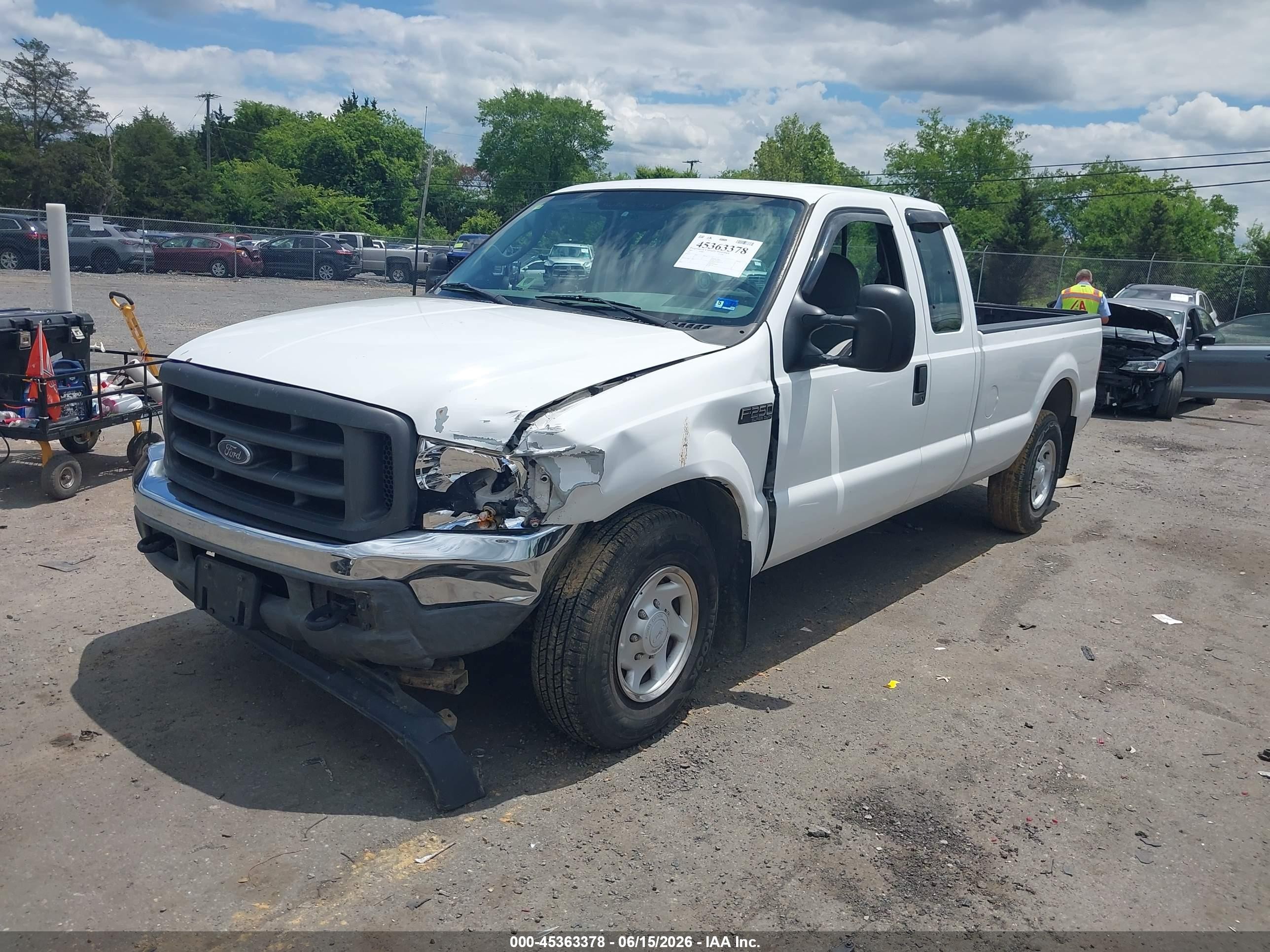2003 Ford F250 Super Duty White vin: 3FTNX20L53MB35662
