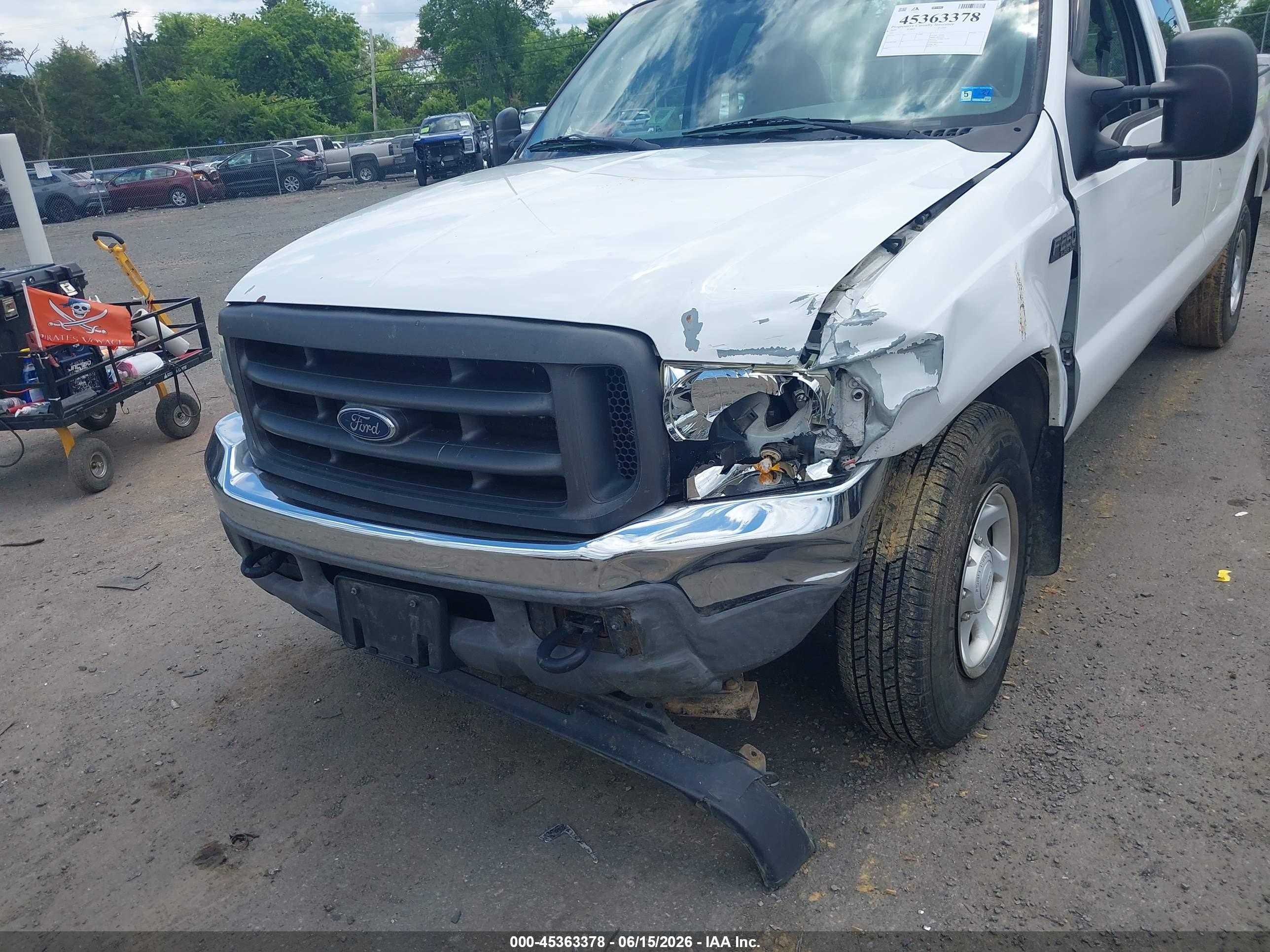 2003 Ford F250 Super Duty White vin: 3FTNX20L53MB35662