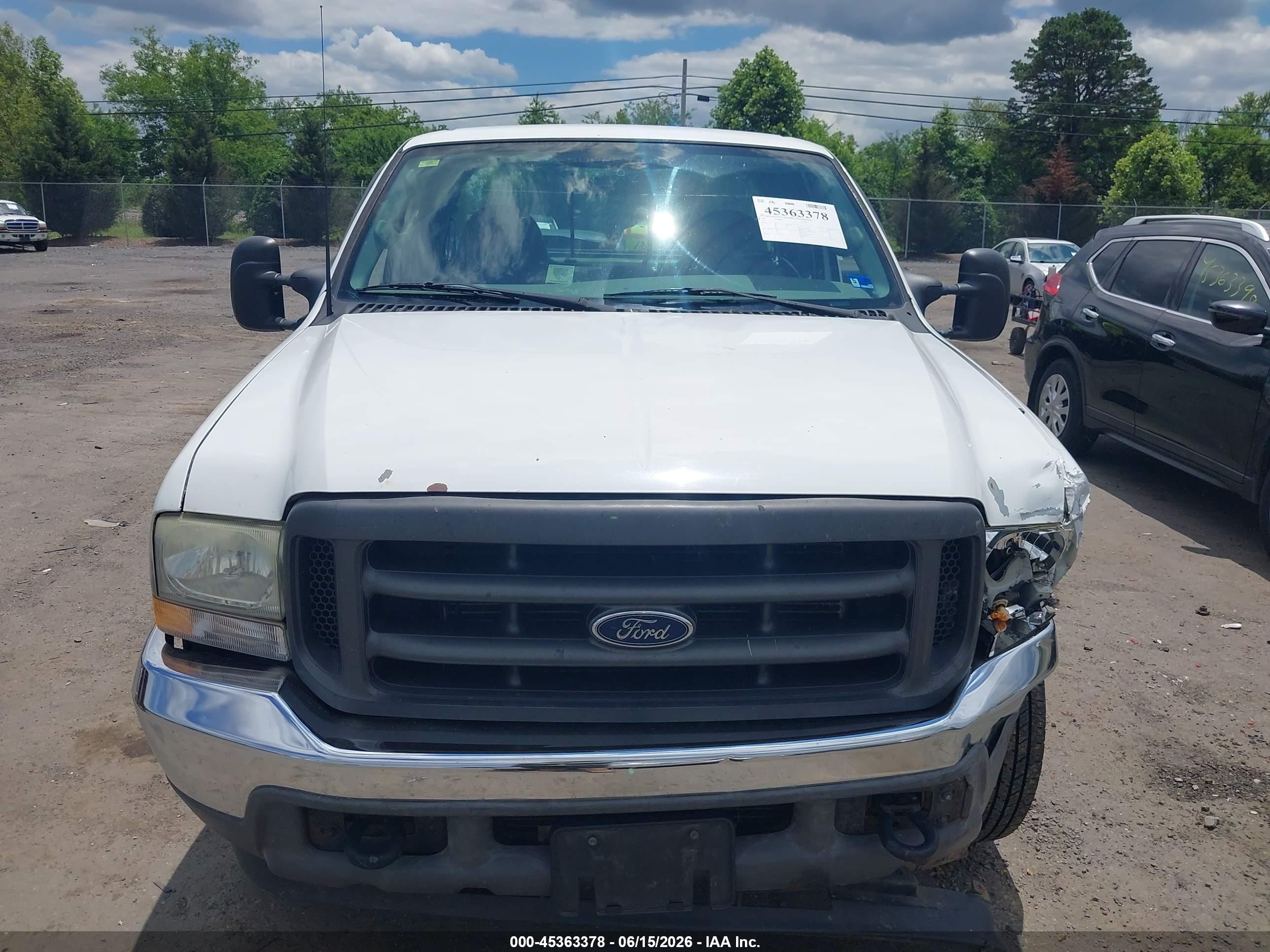 2003 Ford F250 Super Duty White vin: 3FTNX20L53MB35662
