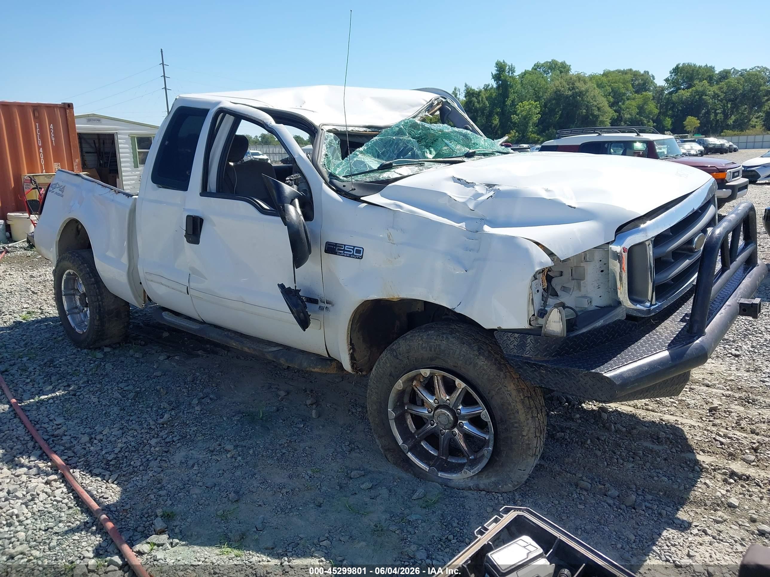 2001 Ford F-250 Lariat/xl/xlt White vin: 3FTNX21F81MA26442