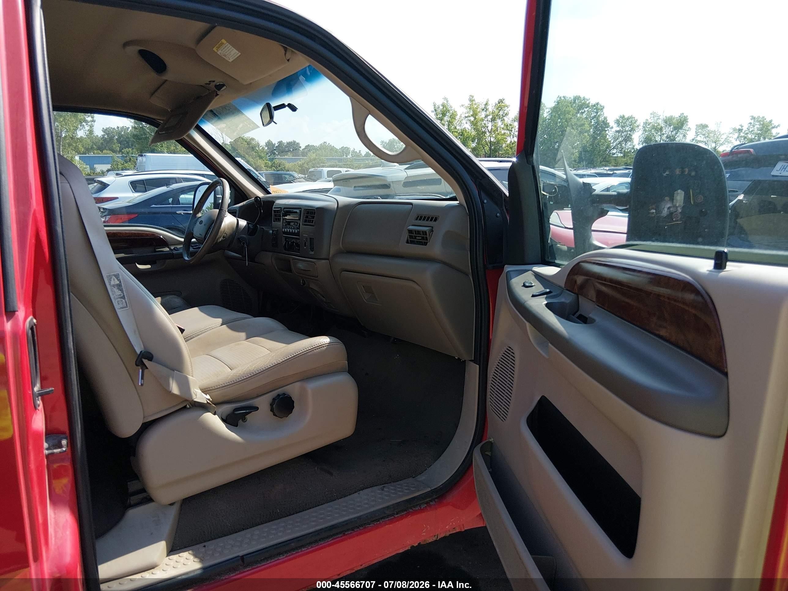 2001 Ford F-250 Lariat/xl/xlt Red vin: 3FTNX21S41MA22448