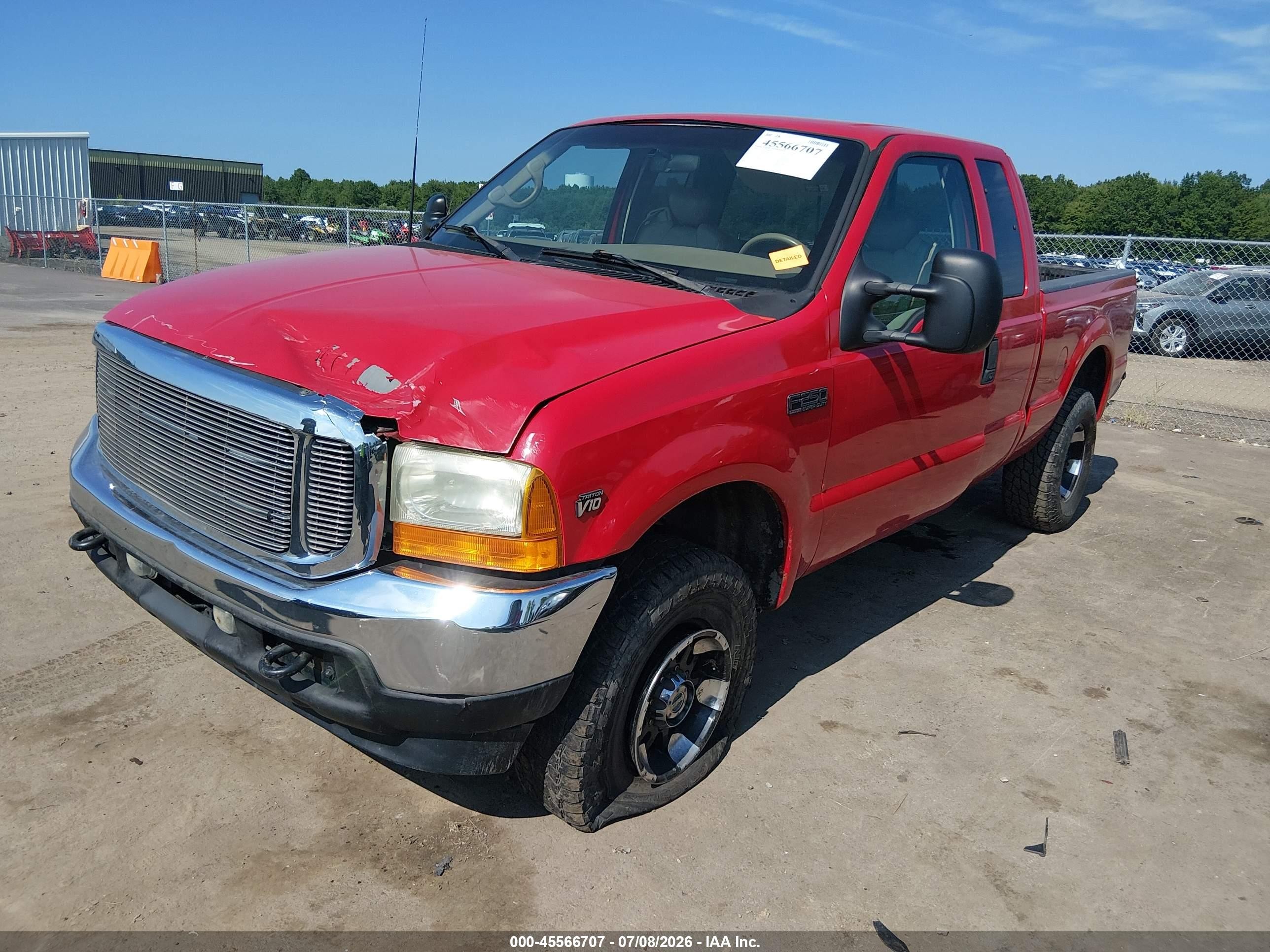 2001 Ford F-250 Lariat/xl/xlt Red vin: 3FTNX21S41MA22448