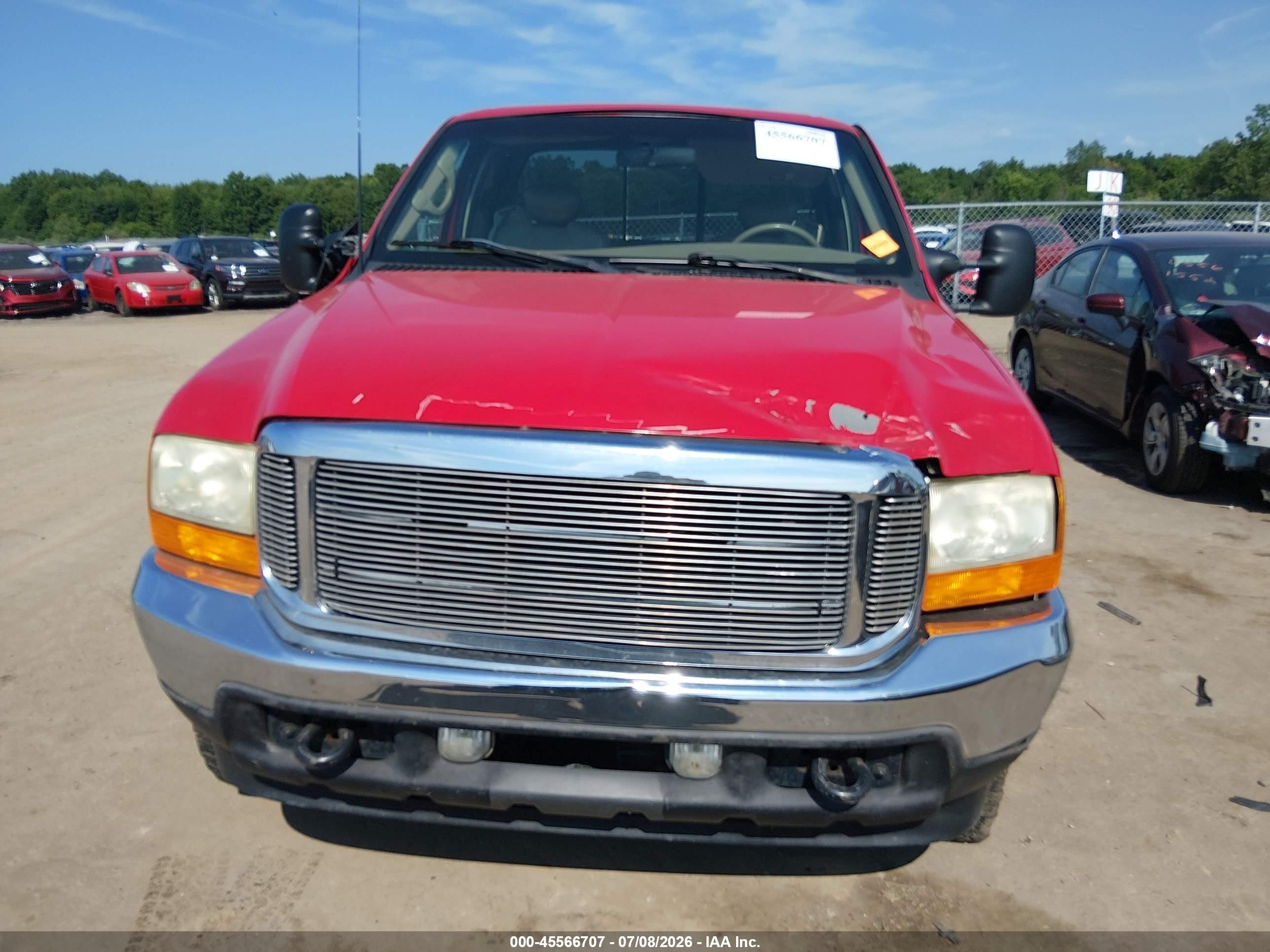 2001 Ford F-250 Lariat/xl/xlt Red vin: 3FTNX21S41MA22448