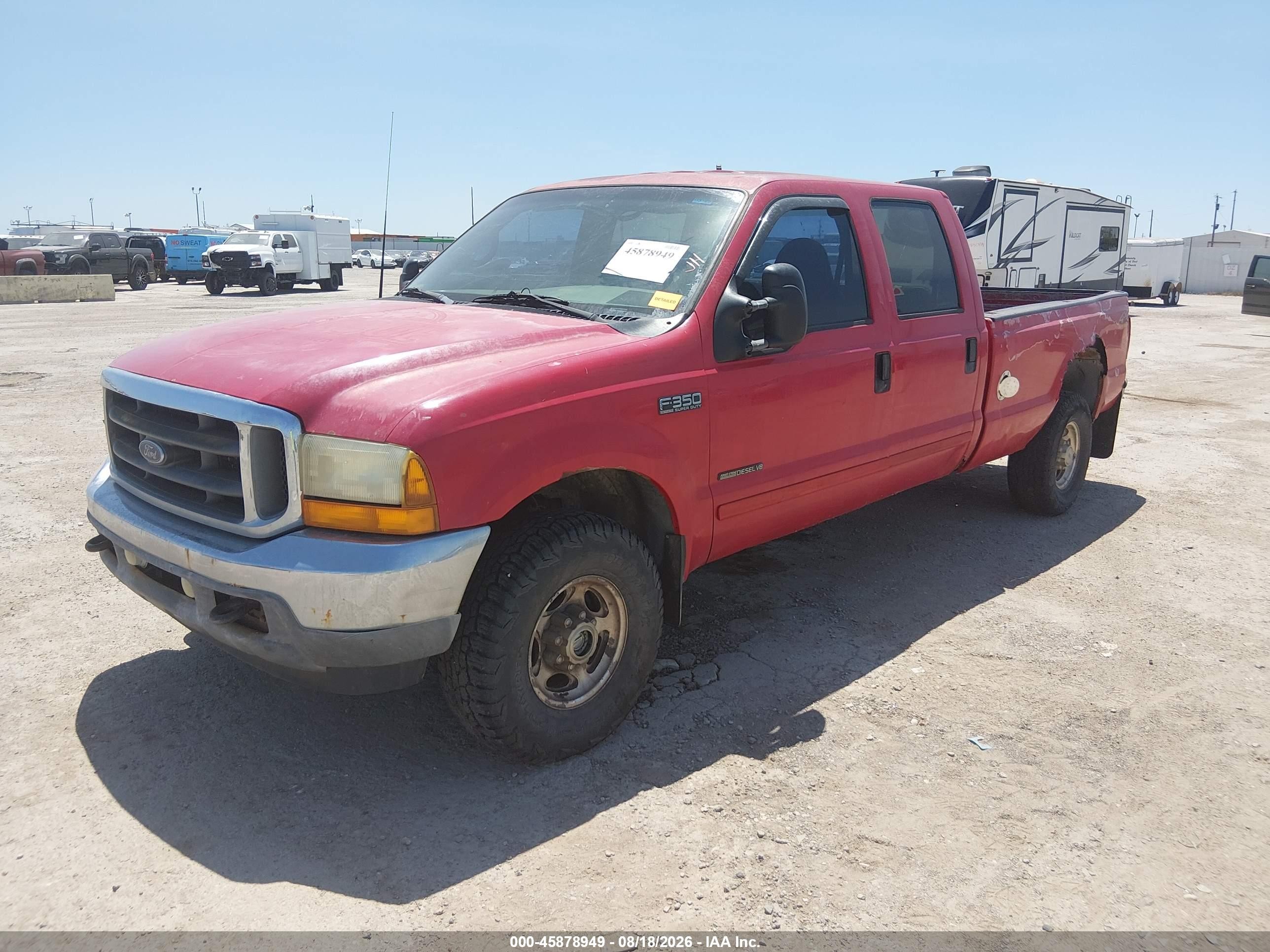 2001 Ford F-350 Lariat/xl/xlt Red vin: 3FTSW31FX1MA52679
