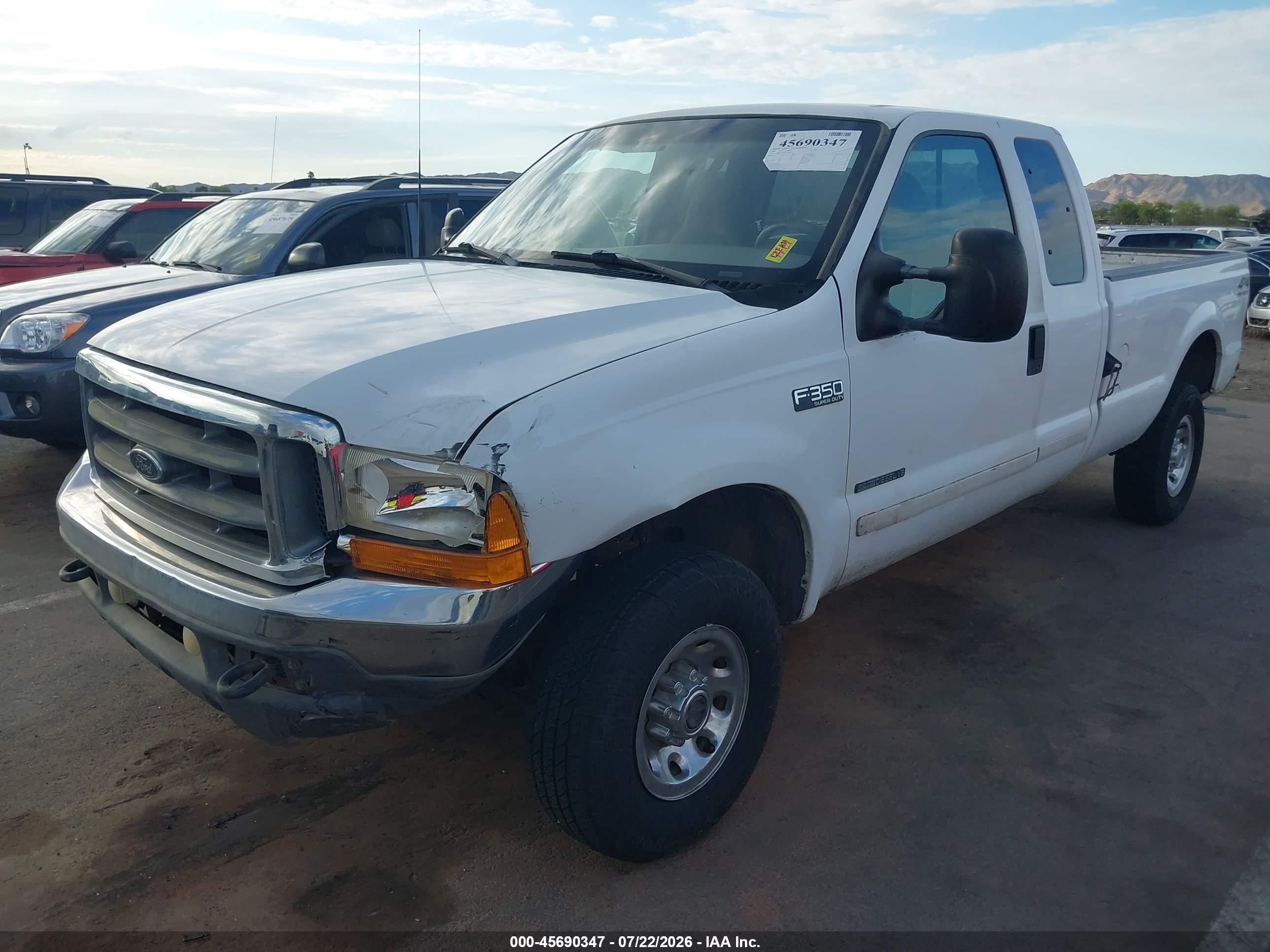 2001 Ford F-350 Lariat/xl/xlt White vin: 3FTSX31F91MA04751