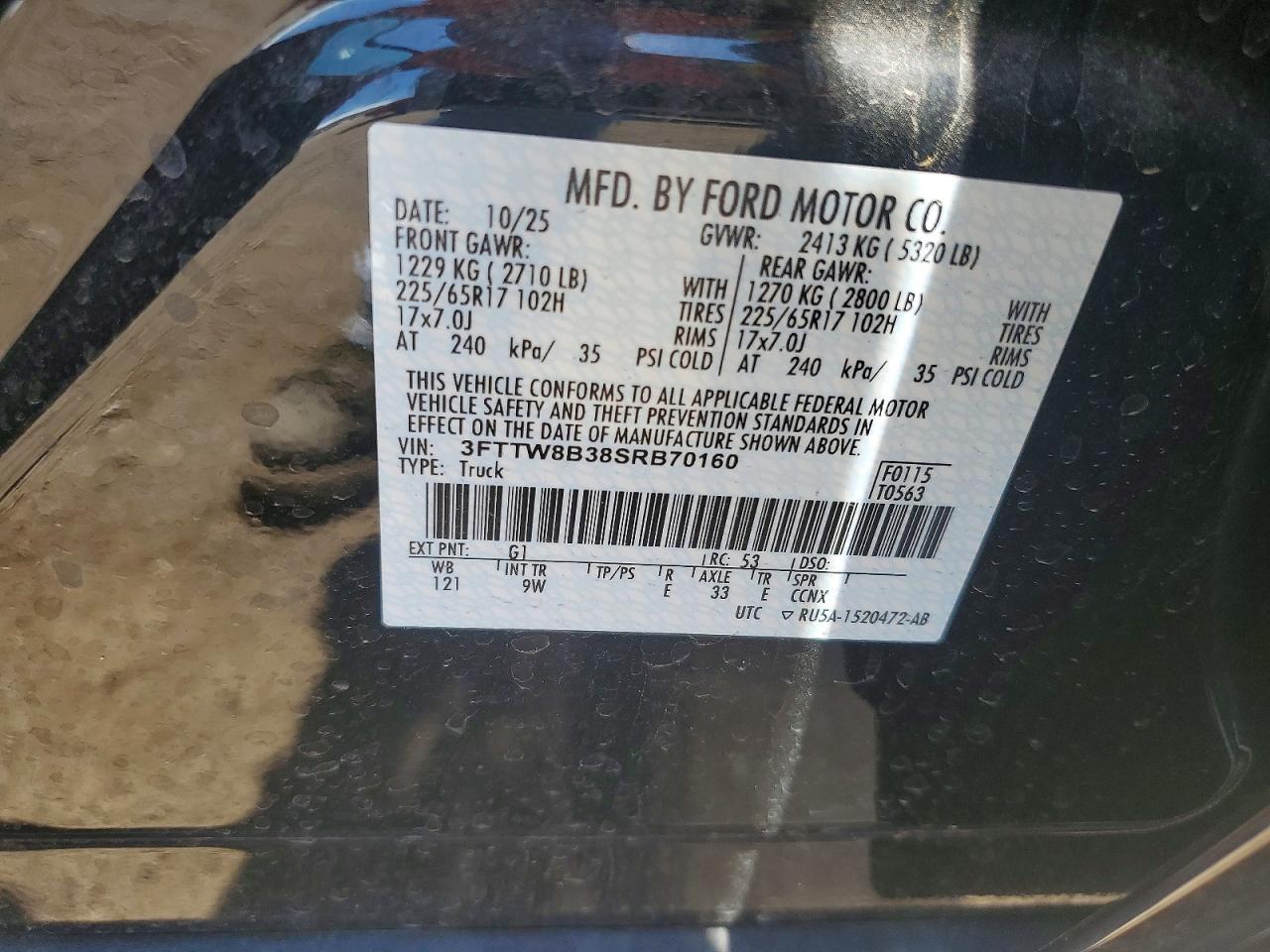 2025 Ford Maverick Xl Черный vin: 3FTTW8B38SRB70160