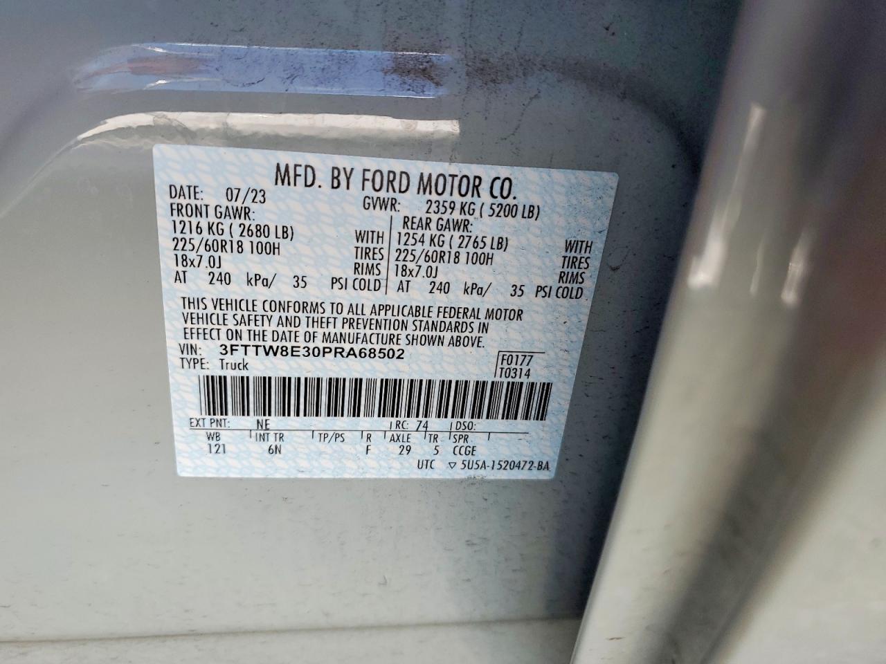 2023 Ford Maverick Xl Gray vin: 3FTTW8E30PRA68502