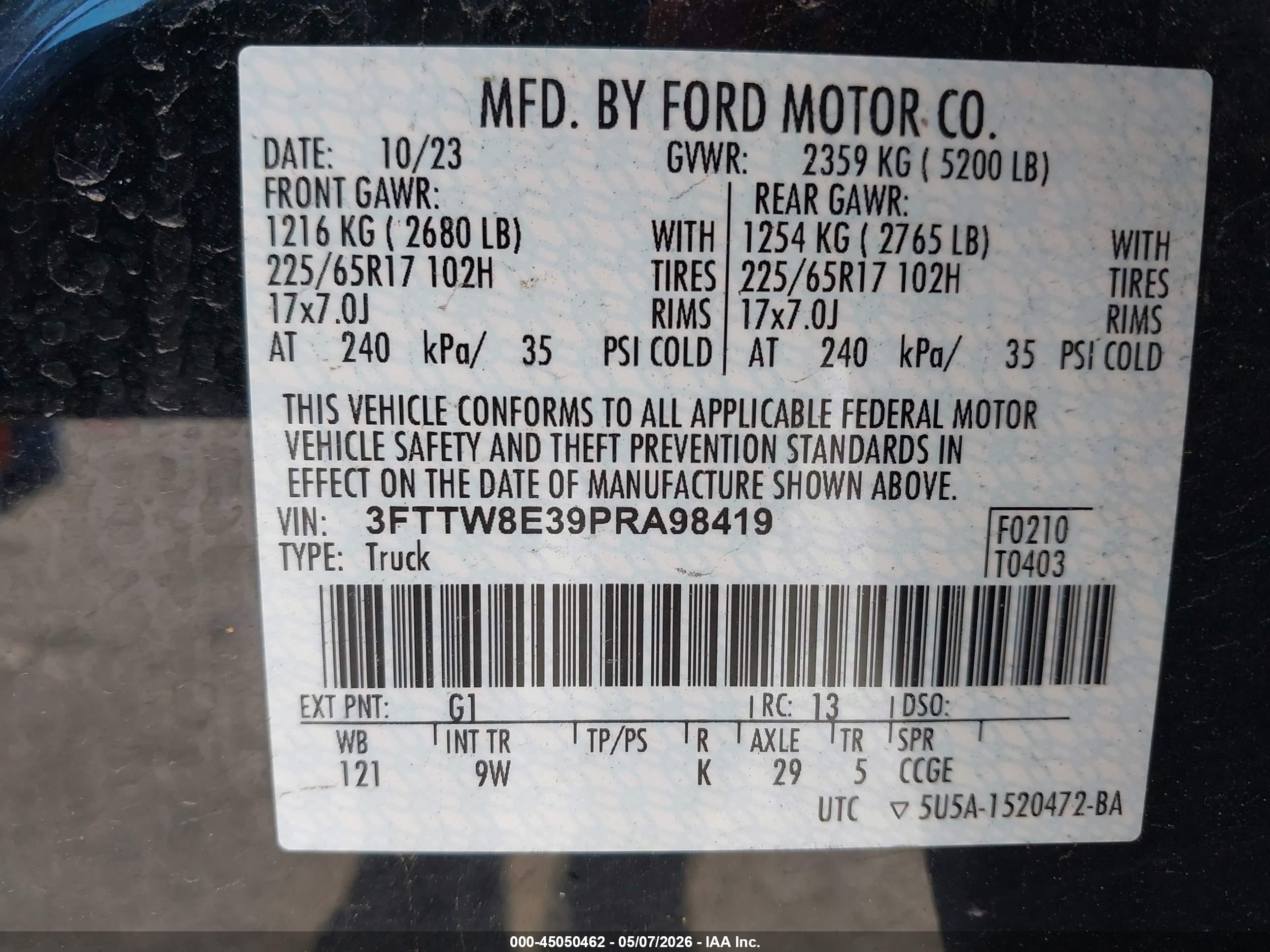 2023 Ford Maverick Xl Черный vin: 3FTTW8E39PRA98419