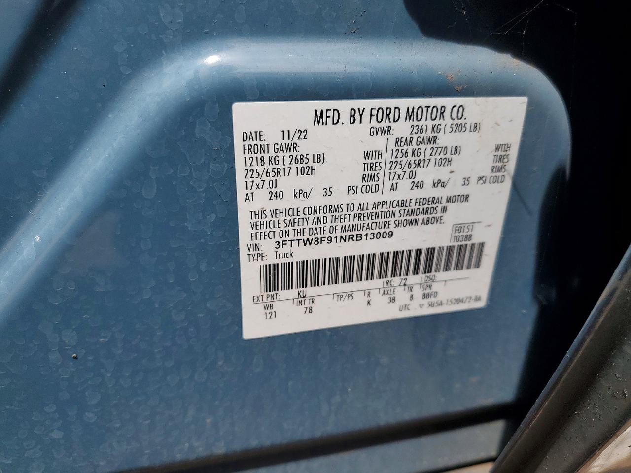 2022 Ford Maverick Xl Gray vin: 3FTTW8F91NRB13009