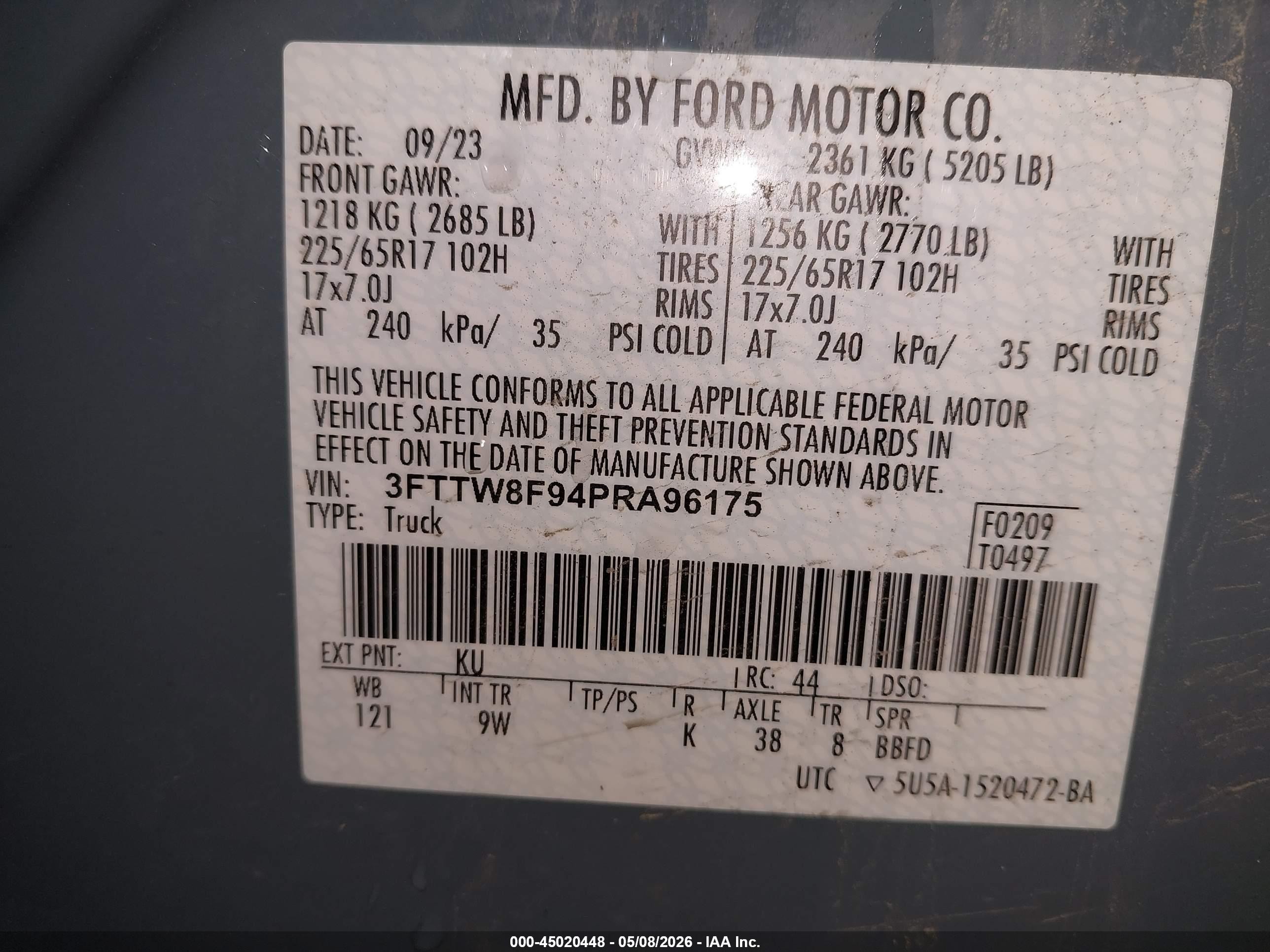 2023 Ford Maverick Xl Blue vin: 3FTTW8F94PRA96175