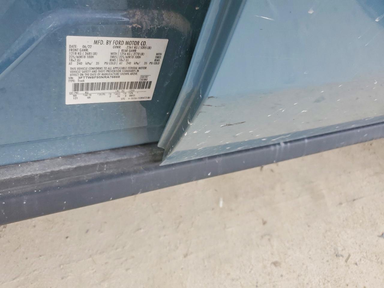 2022 Ford Maverick Xl Blue vin: 3FTTW8F95NRA76868