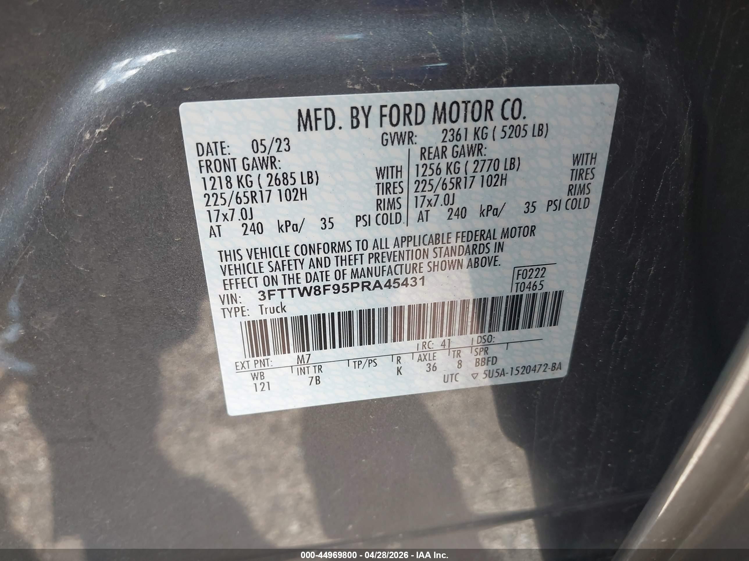 2023 Ford Maverick Xlt Gray vin: 3FTTW8F95PRA45431