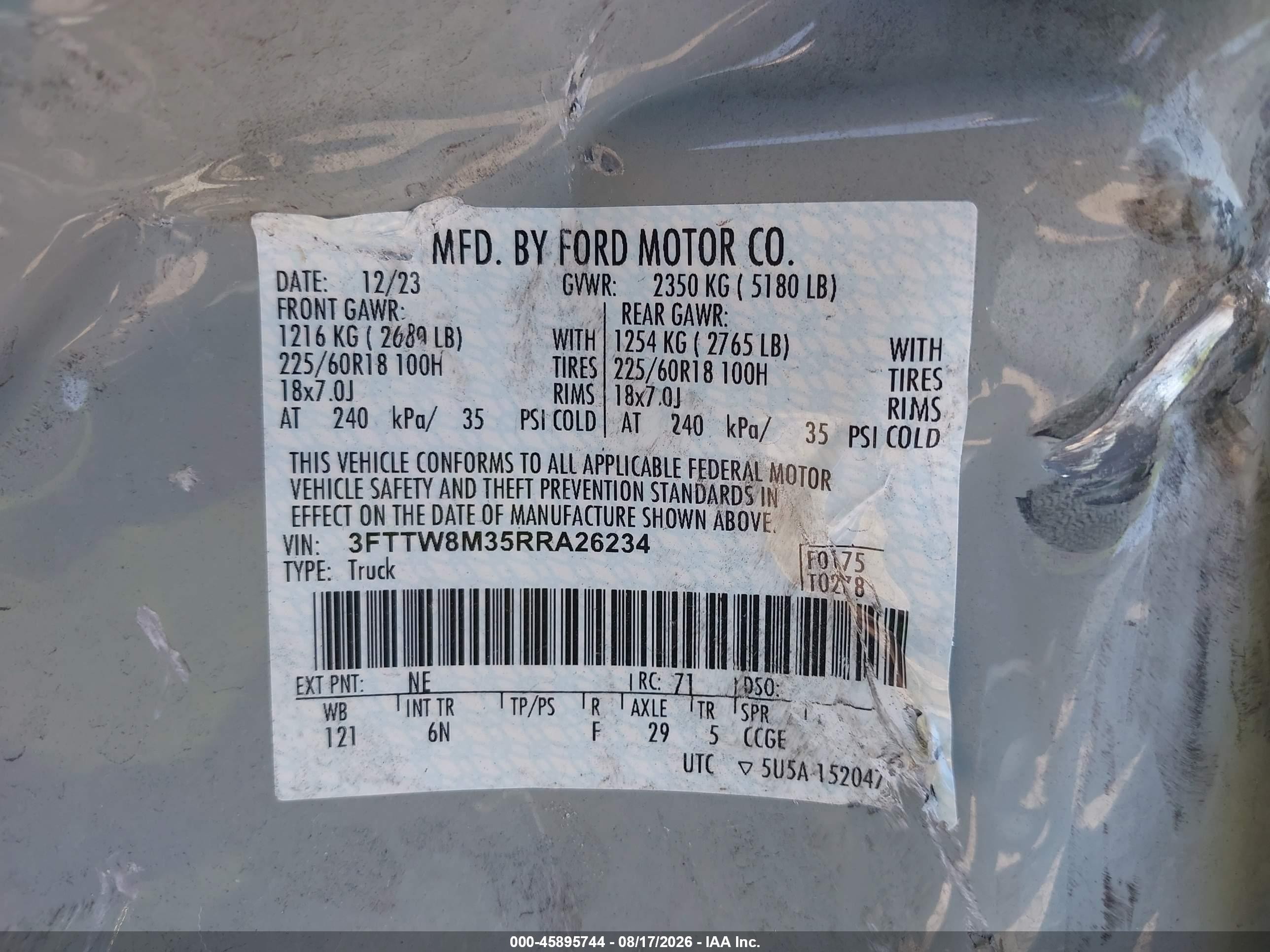 2024 Ford Maverick Lariat Silver vin: 3FTTW8M35RRA26234